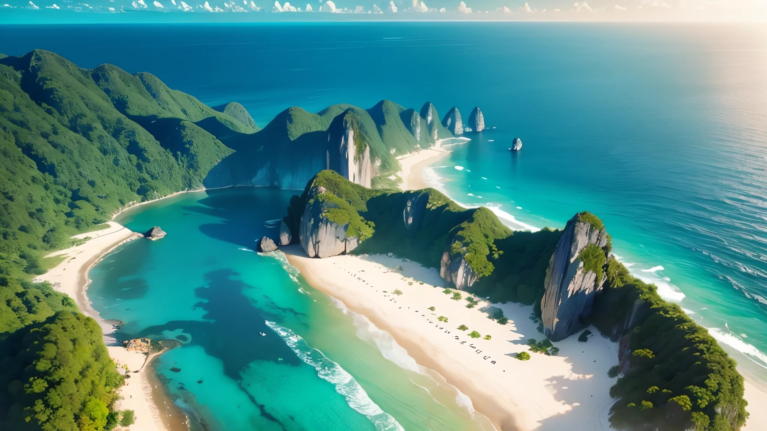 drone shot, view of the beautiful sea in Thailand.