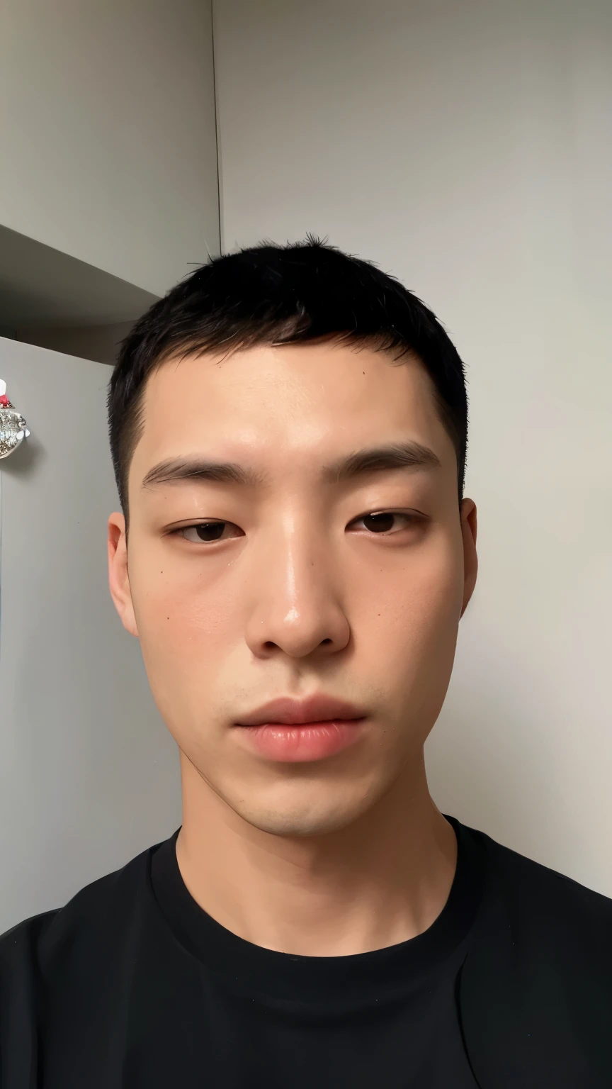 um close de um homem com uma camisa preta e uma camisa preta, korean symmetrical face, homem sul-coreano, Korean facial features, Rosto detalhado preciso, rosto realmente detalhado, Asian face, Rosto altamente detalhado de 8k, rosto extremamente detalhado, 1 Menino de 7 anos, rosto magro, com rosto muito detalhado, asian man, Southeast Asian with round face