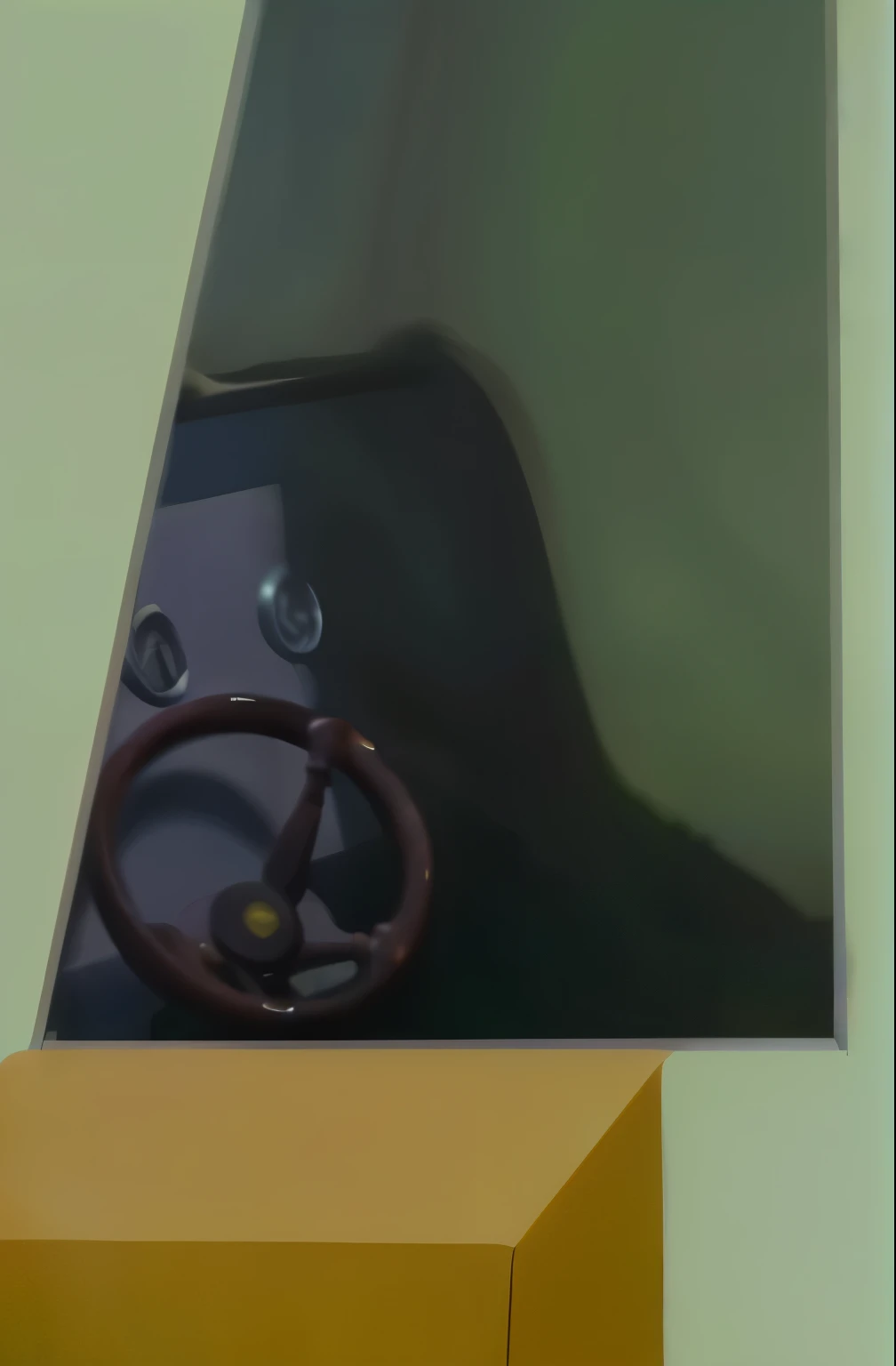 bus cab，magic style，harry potter，window，steering wheel，Wooden table