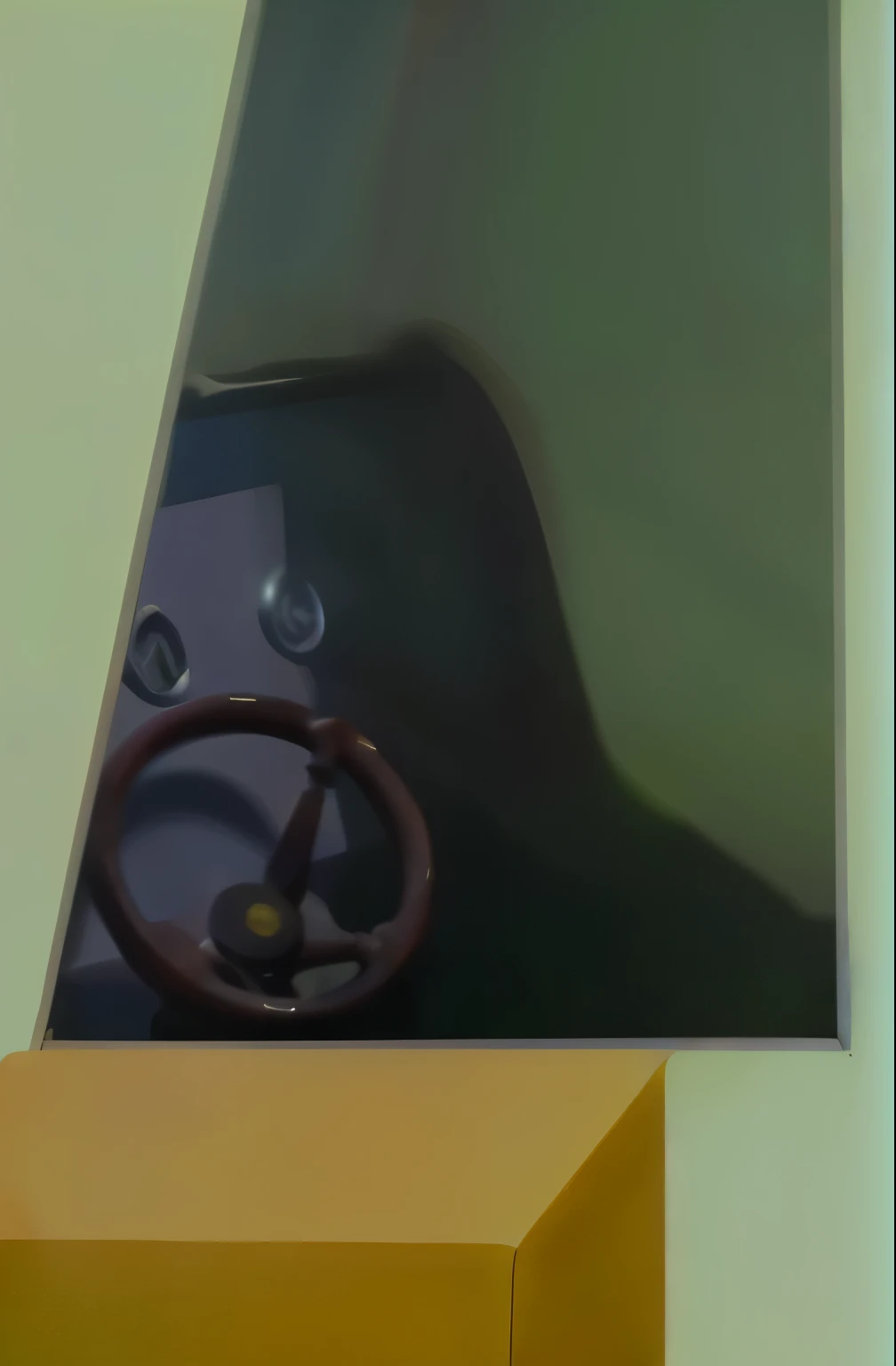 bus cab，magic style，harry potter，window，steering wheel，Wooden table