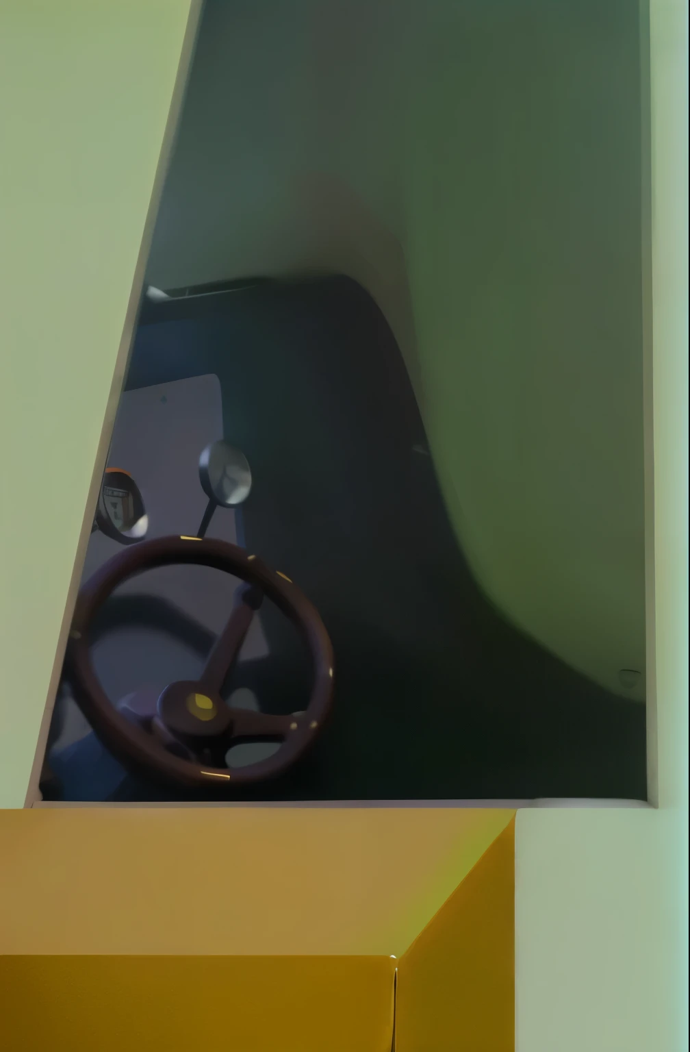 bus cab，magic style，harry potter，window，steering wheel，Wooden table
