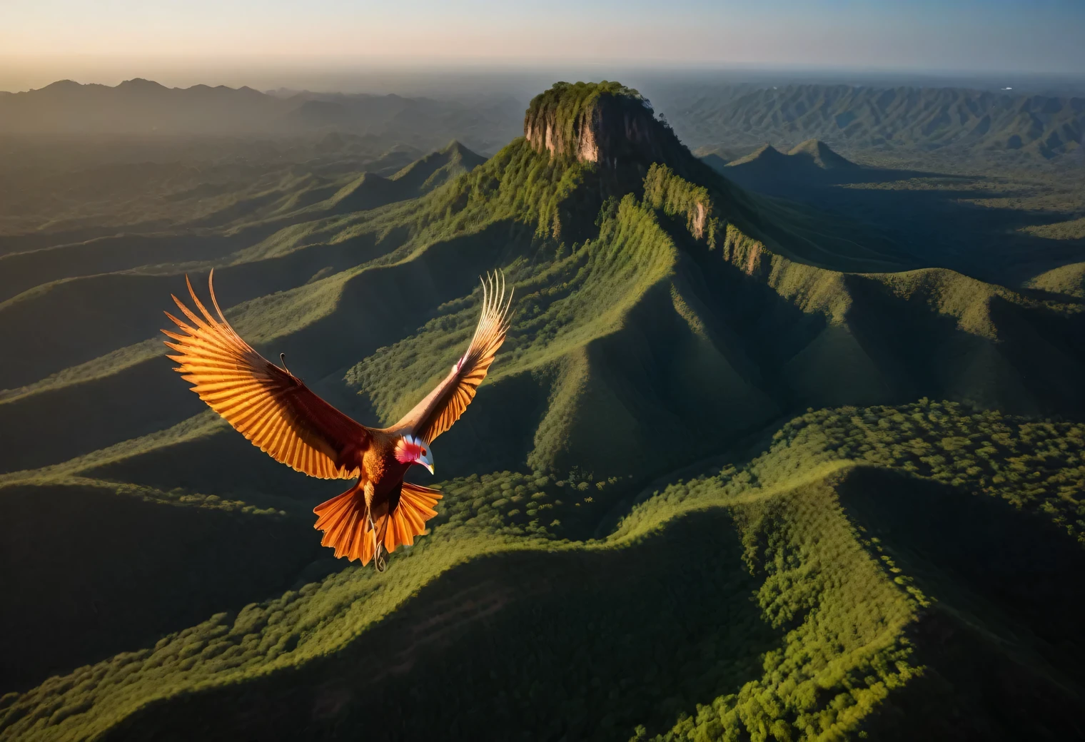 bird&#39;s-eye, Canon EOS R5 с объективом Canon RF 24–70 mm F2.8L ESM USM, the samelight osame the phoenix over the prehistoric jungle, the samelying phoenix is described in detail, the clear texture osame the phoenix's sameiery plumage is shown, внизу в дsameунглях видны большие динозавры, Warm, Solar, beautisameul, High detail, 32K, Photorealistic, 70 mm, 1/8000 seconds., same/4.5 and ISO 100, sameilm grain, RAW