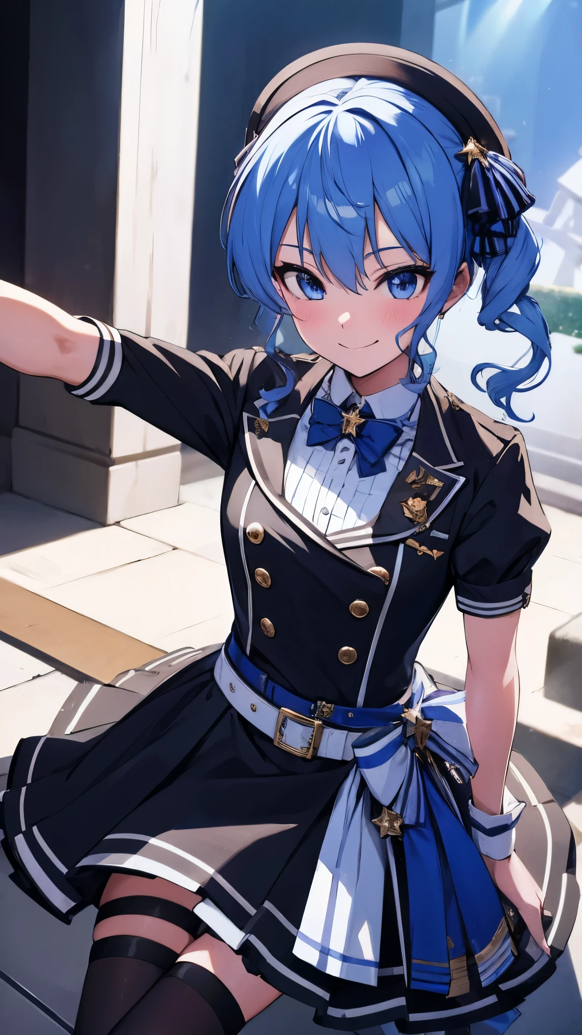 Hololive_hoshimachi suisei_fantasy_blue stockings_shortcut_Idol_raw stone star_star star_a handsome guy_delivery_Virtual YouTuber_smile_date_Cafe_move_thank you_bless_thank you