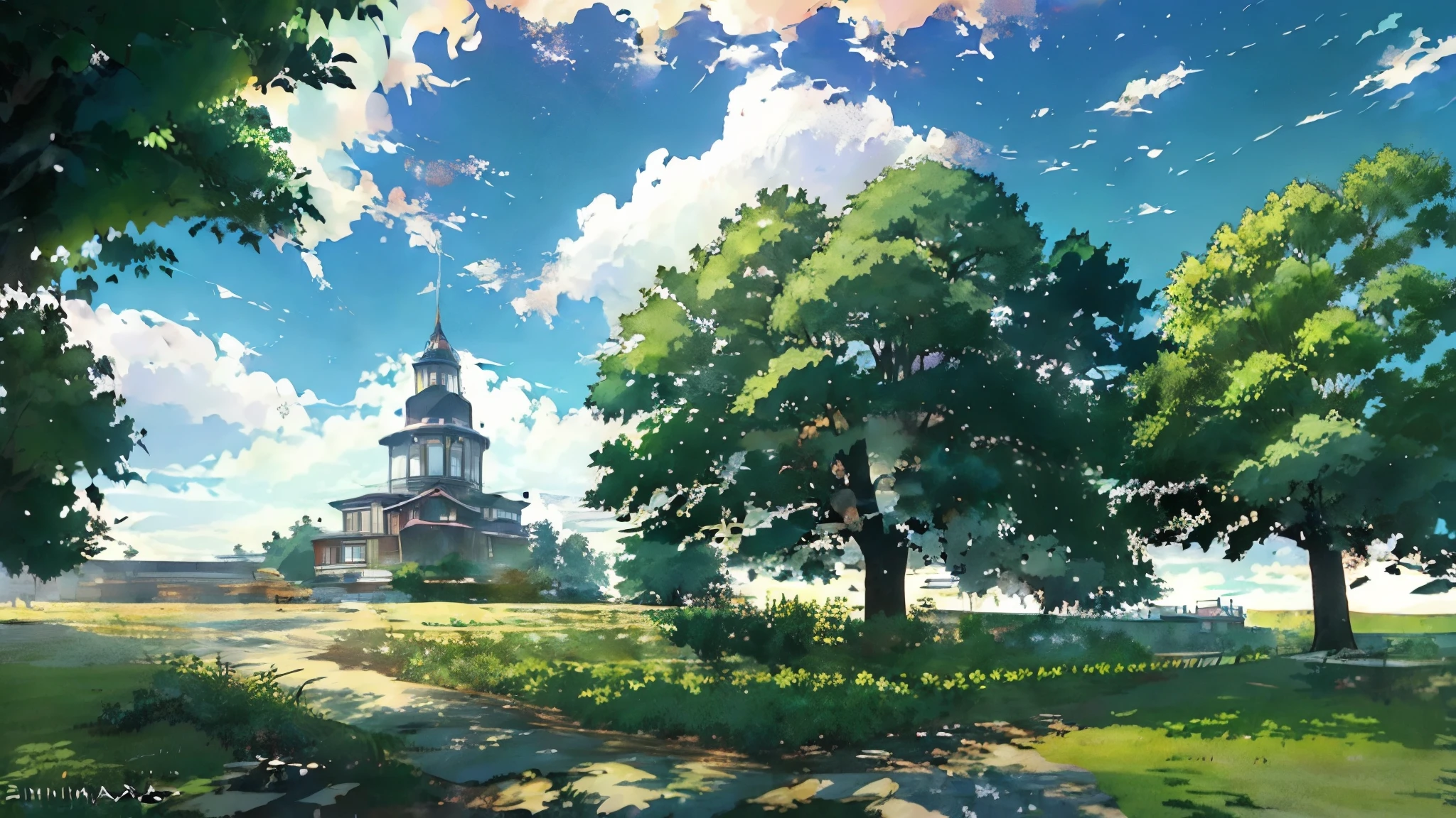 Anime style house with a tree in the front yard, anime countryside scenery, anime background art, anime background, beautiful anime scenery, style of Makoto Shinkai, anime movie background, ( ( Makoto Shinkai ) ), in style of Makoto Shinkai, studio glibly Makoto Shinkai, anime scenery