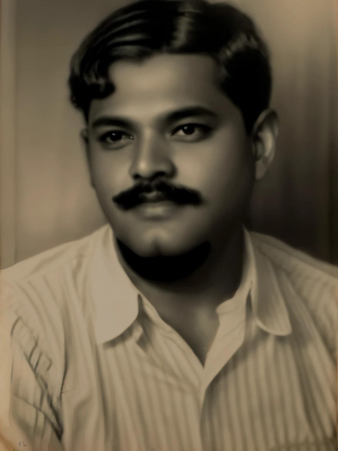 a black and white photo of a man with a mustache, by Bholekar Srihari, alphonso azpiri, by Ram Chandra Shukla, inspired by Ram Chandra Shukla, inspired by Bholekar Srihari, inspired by Sudip Roy, by Leo Goetz, around 1 9 years old, vastayan, taken in the early 1920s