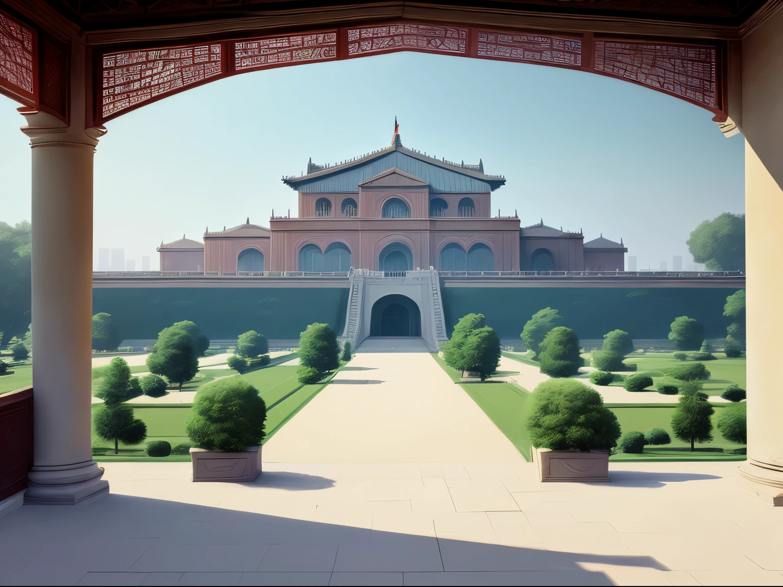 Tang Dynasty,palace,front,Vision。