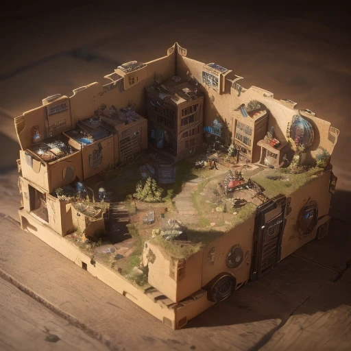 3598年Mars realistic model, (split ends, original photo, best quality, masterpiece:1.4),Steampunk Cyberpunk 6820 City,(CyberpunkMars light:1.3), Mars (related to land),(in a small nature box:1.3),Isometric, small nature, landscape on foundation,landscape,