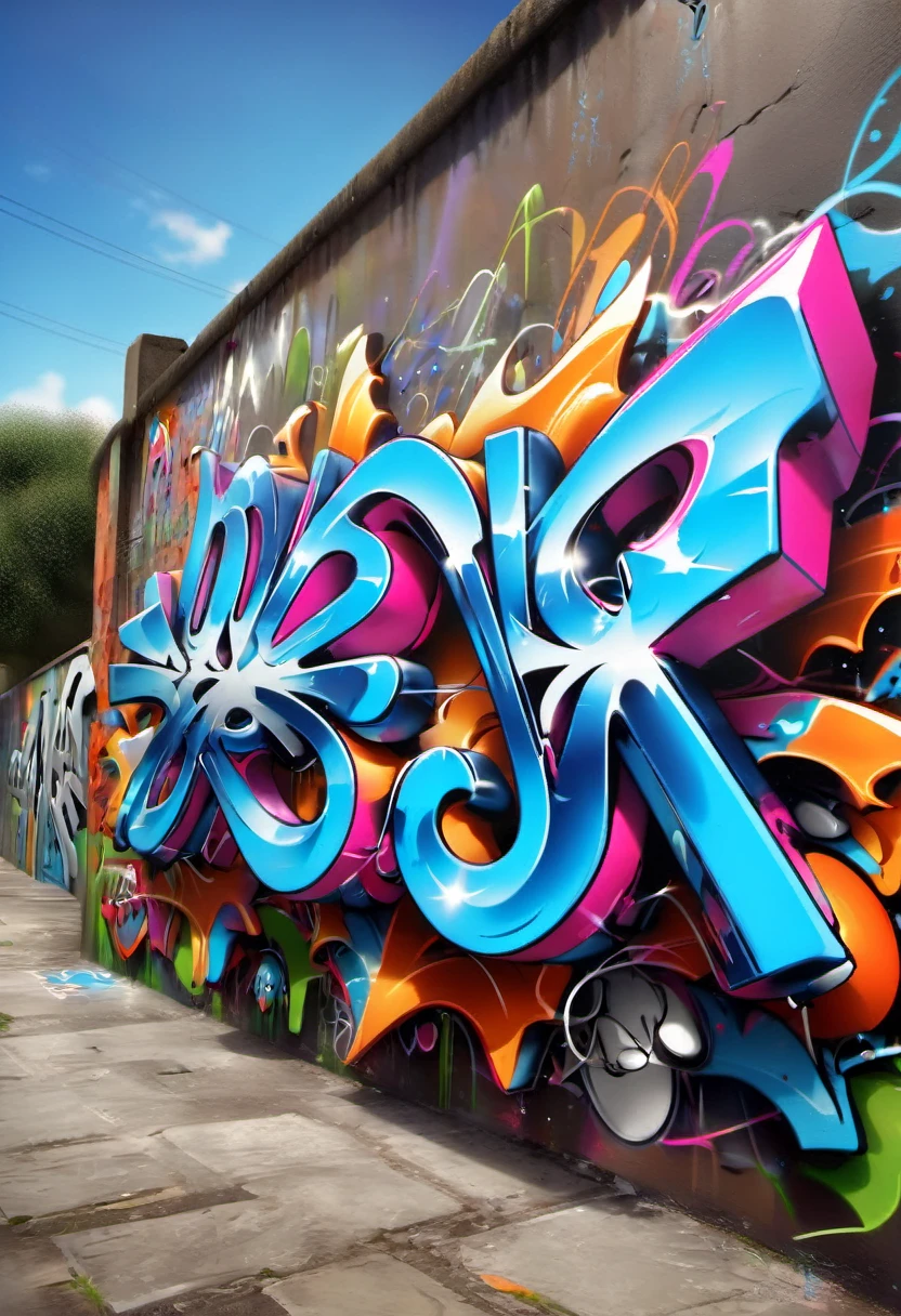 graffiti 3D. que diga REUSK7(( reusk graffiti) urban style (( graffiti en 3D en un entorno urbano )) wild styles