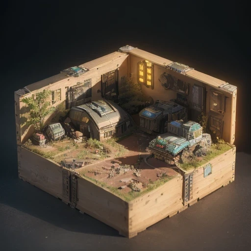 78598年Mars realistic model, (split ends, original photo, best quality, masterpiece:1.4),Steampunk Cyberpunk 6820 City,(CyberpunkMars light:1.3), Mars (related to land),(in a small nature box:1.3),Isometric, small nature, landscape on foundation,landscape,