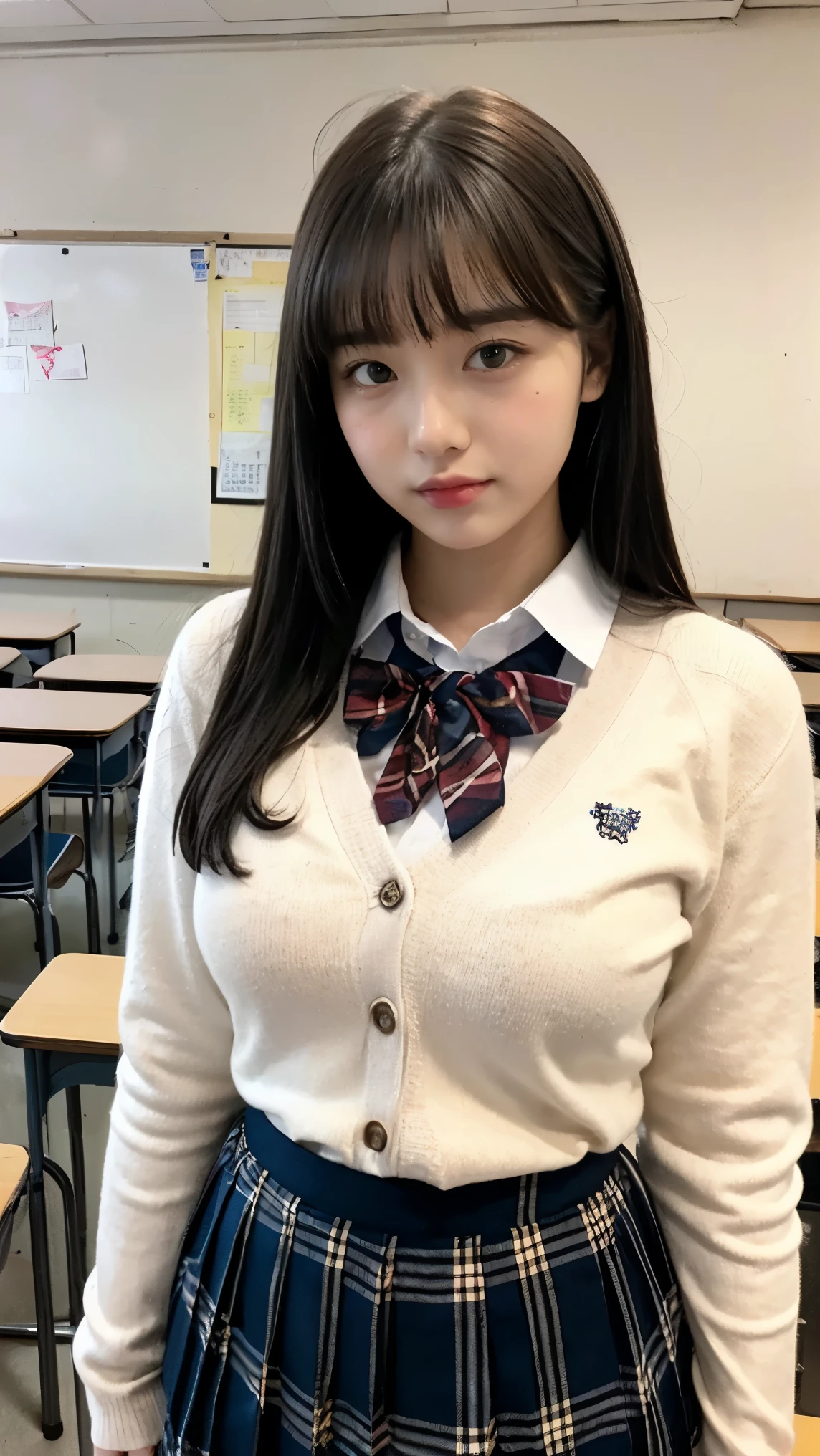 ((Highest quality)), Photogenic, Detailed skin, Detailed face, (Side-eyed tongue:1.5),ahegao, Mouth Opening, Long wet tongue, Drooling tongue, School classroom,Red Tie Uniform, Neat grey blazer,(Grey no-tuck mini skirt:1.7 ) ,15 years old, Shortcuts,Brown Hair, A mocking smile,(Thighs:1.5) ,knees, (((Crouched whole body:1.6))), pretty girl,Fresh and muscular thighs, loafers, White short socks with frills, Crouching, As if peering at me, Panty shot, ((((fellatio gesture: 1.6))), Handjob, ((Spread your legs out to the side:1.4))