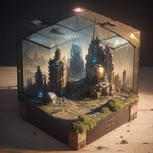 78598年Mars realistic model, (split ends, original photo, best quality, masterpiece:1.4),Steampunk Cyberpunk 6820 City,(CyberpunkMars light:1.3), Mars (related to land),(in a small nature box:1.3),Isometric, small nature, landscape on foundation,landscape,