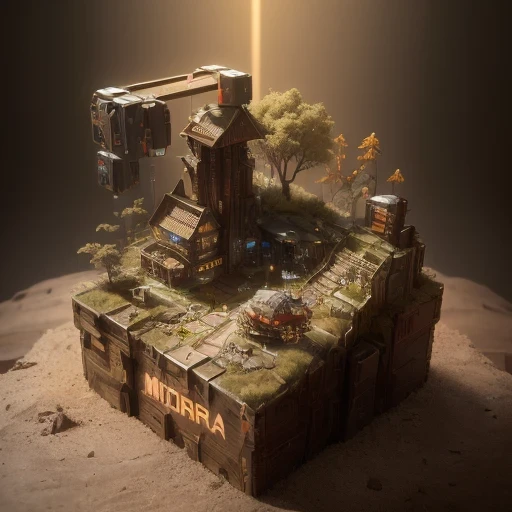 78598年Mars realistic model, (split ends, original photo, best quality, masterpiece:1.4),Steampunk Cyberpunk 6820 City,(CyberpunkMars light:1.3), Mars (related to land),(in a small nature box:1.3),Isometric, small nature, landscape on foundation,landscape,