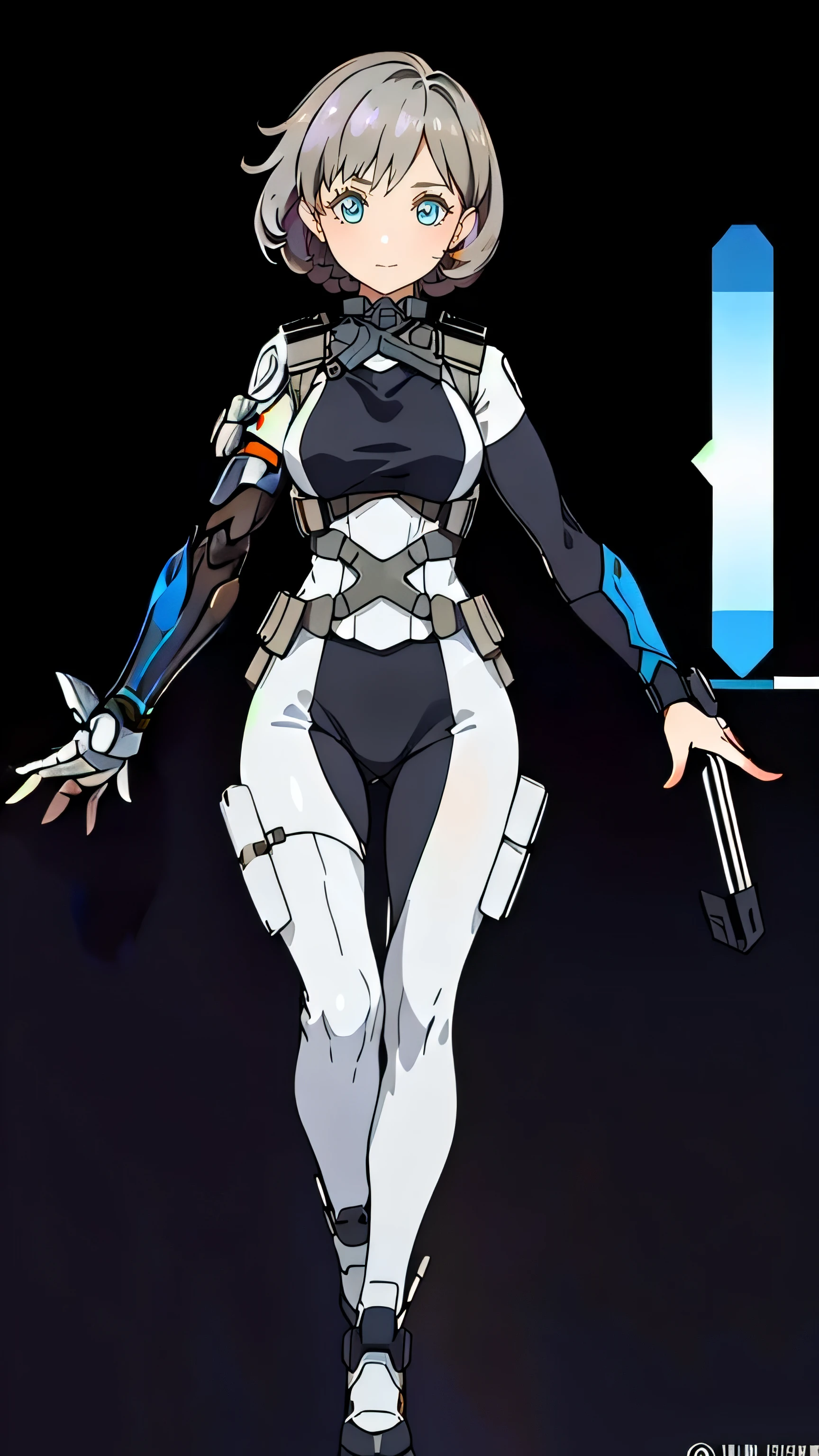 One arm is a mechanical prosthesis