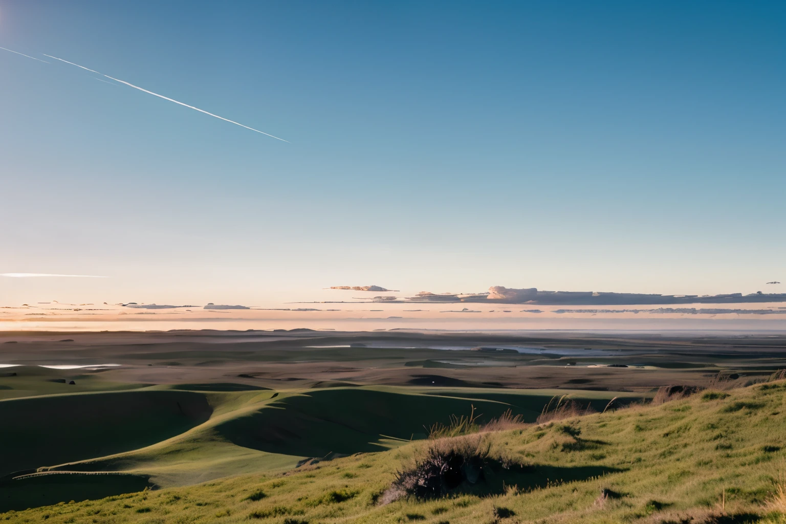 Distant horizons: Vast expanses meeting the sky on the horizon.