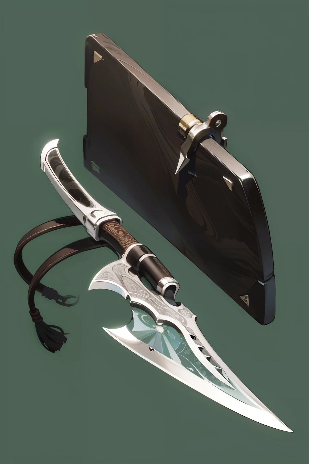 A pocket knife rests on a solid color background, its metallic body gleaming realistically under the light. The blade is sharp and well-defined, the handle textured with intricate patterns that catch the eye. The knife's aesthetic is minimalist yet captivating, a testament to its functionality and practicality. The blade's edge reflects the surrounding environment, adding depth and dimension to the image. The solid color background allows the knife to take center stage, making it the focal point of the composition. The realism of the rendering is breathtaking, every detail meticulously crafted to bring out the true essence of the pocket knife.