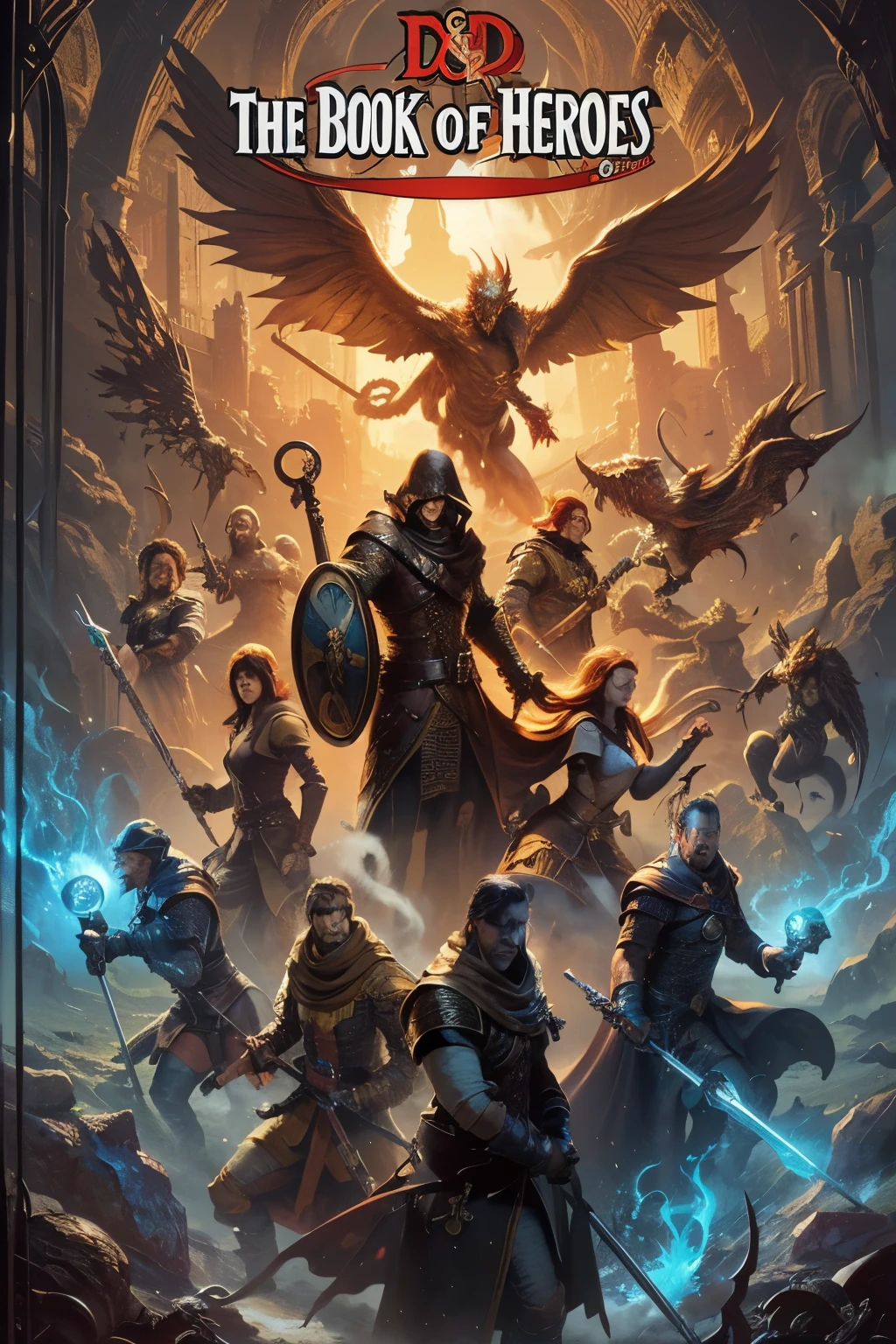 duplique a imagem retirando os testos: "D&D" e "The book of Heroes"