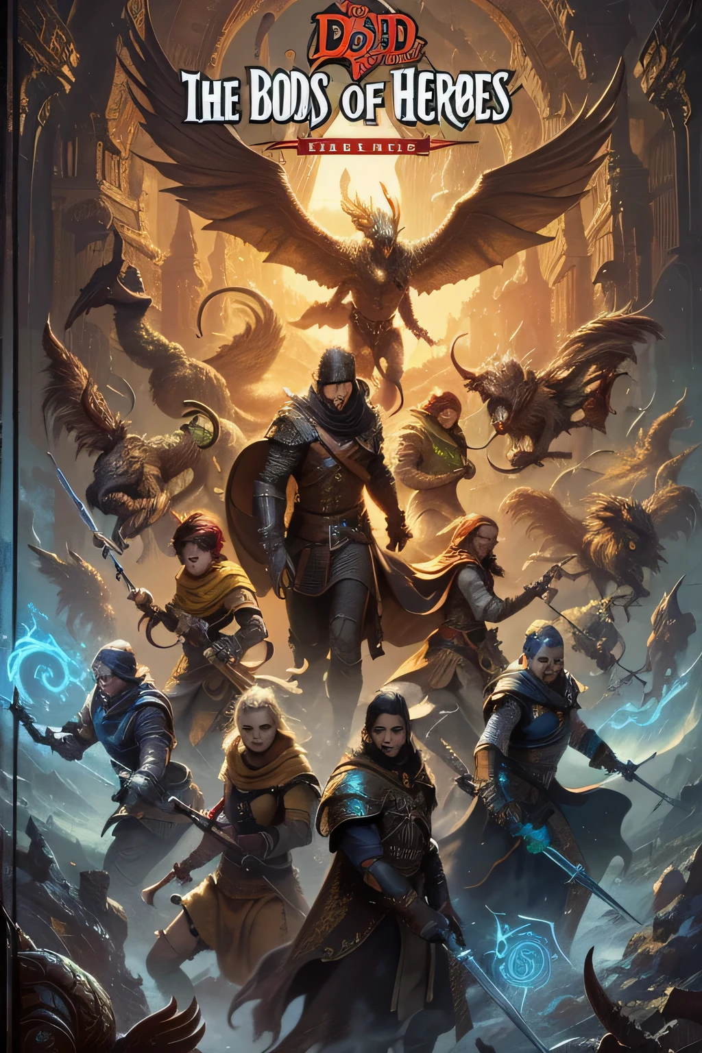 duplique a imagem retirando os testos: "D&D" e "The book of heroes"