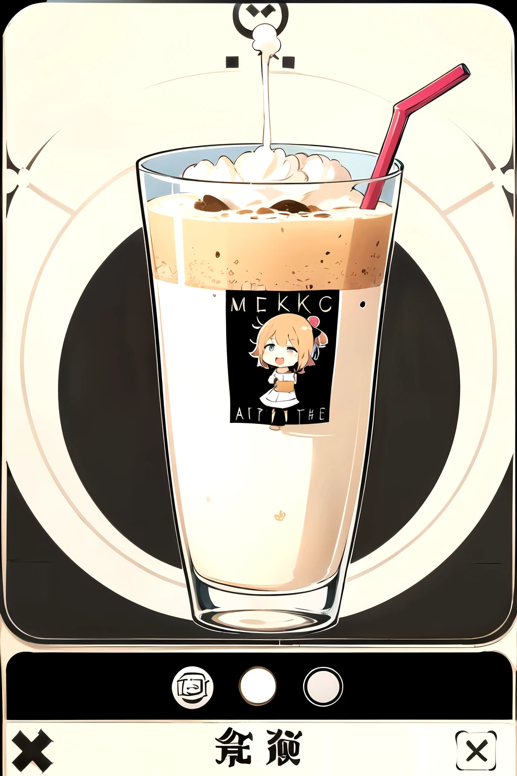 holding milk tea in hand,milk tea,,medium shot,short hair girl,cute,Detailed depiction。