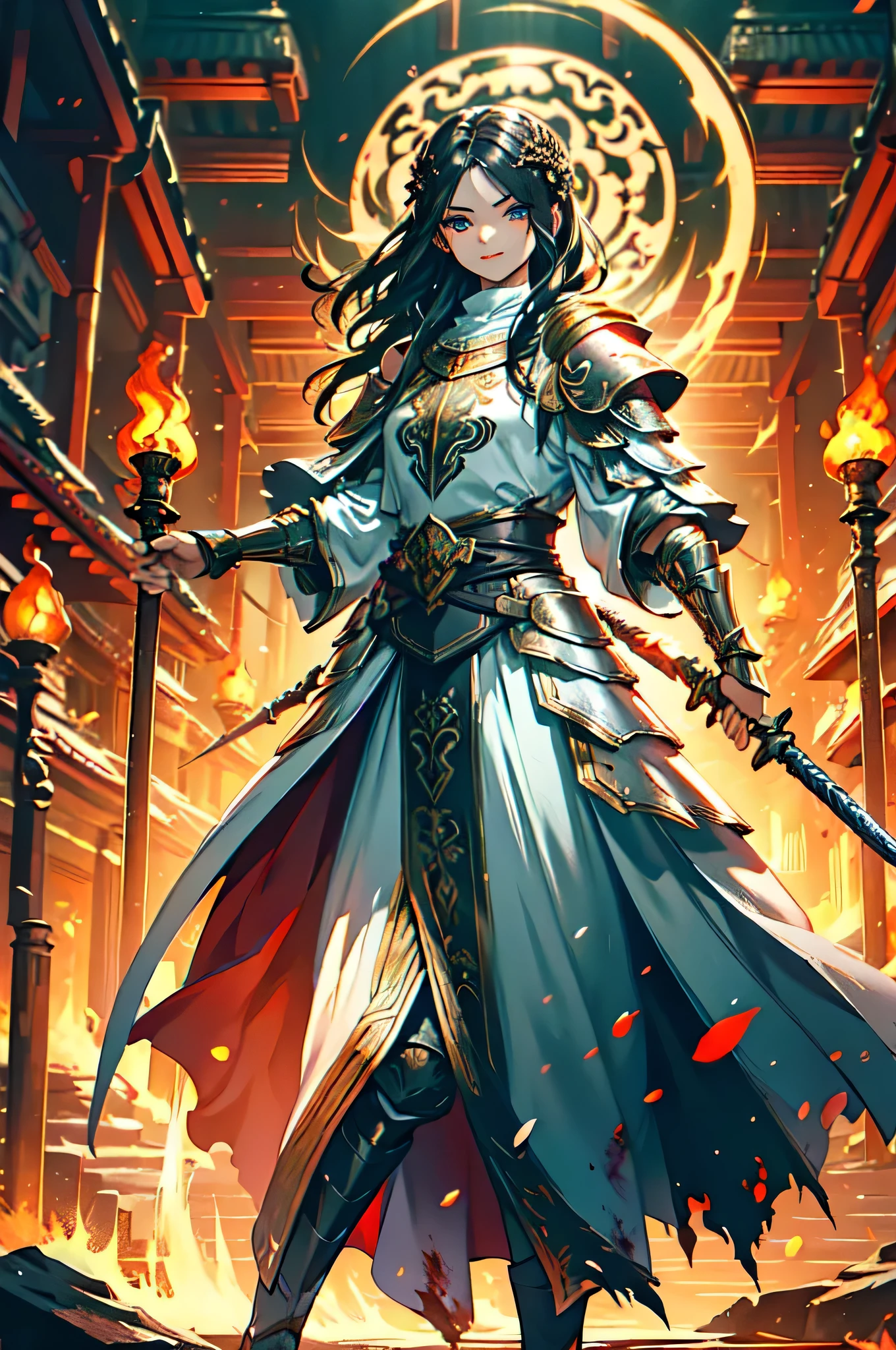 masterpiece, best quality, 8k, Crazy details, intricate details, Super detailed, super quality, high detail, Super detailed, 1 boy, armor, black armor, black fire background,black Cloak, Cloak, shut up, Colored sclera, evil Smile, Ash, fire,Ash色的, fire, dark, Blood, decorate, whole body, Gloves, luminescent, luminescent eyes, holding sword, long hair, looking at the audience, male focus, black eyes, shoulder armor, Smile, alone, peak, Permanently installed, teeth, torn Cloak, torn clothes, Transparent Background, arms, black hair, normal hand, 5 fingers on each hand