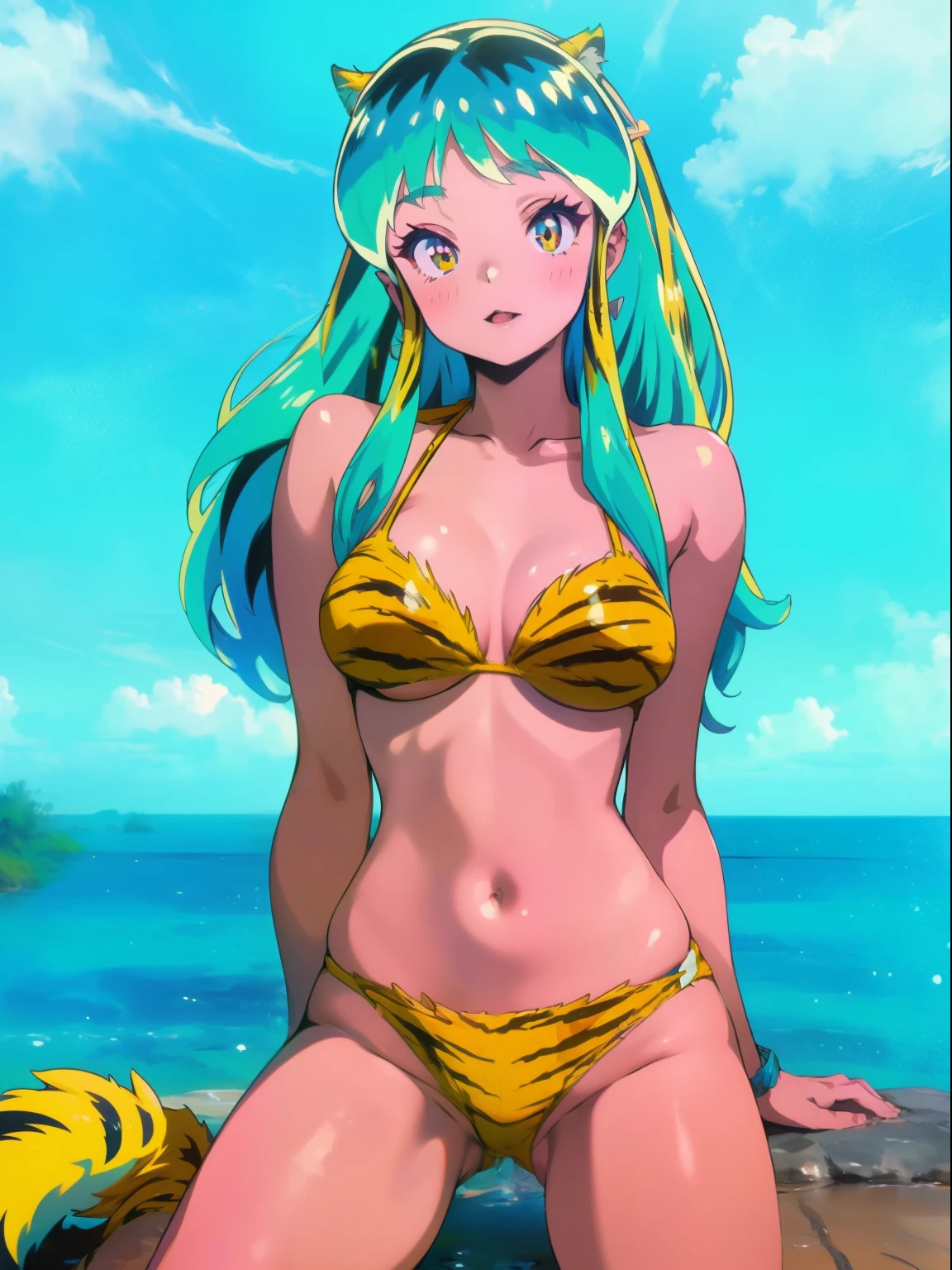 lum, bikini, tiger, sexy, (doggy style: 1.2), masterpiece, (penetration: 1.2),nsfw