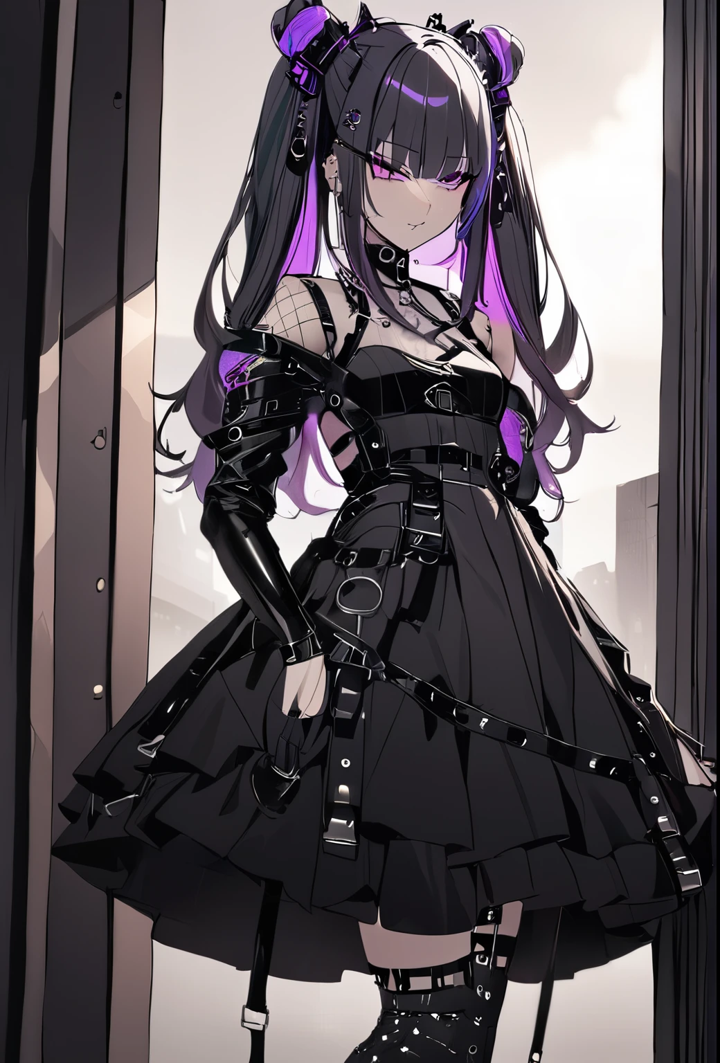 1girl, Holo-Punk Style, goth, masterpiece, best quality