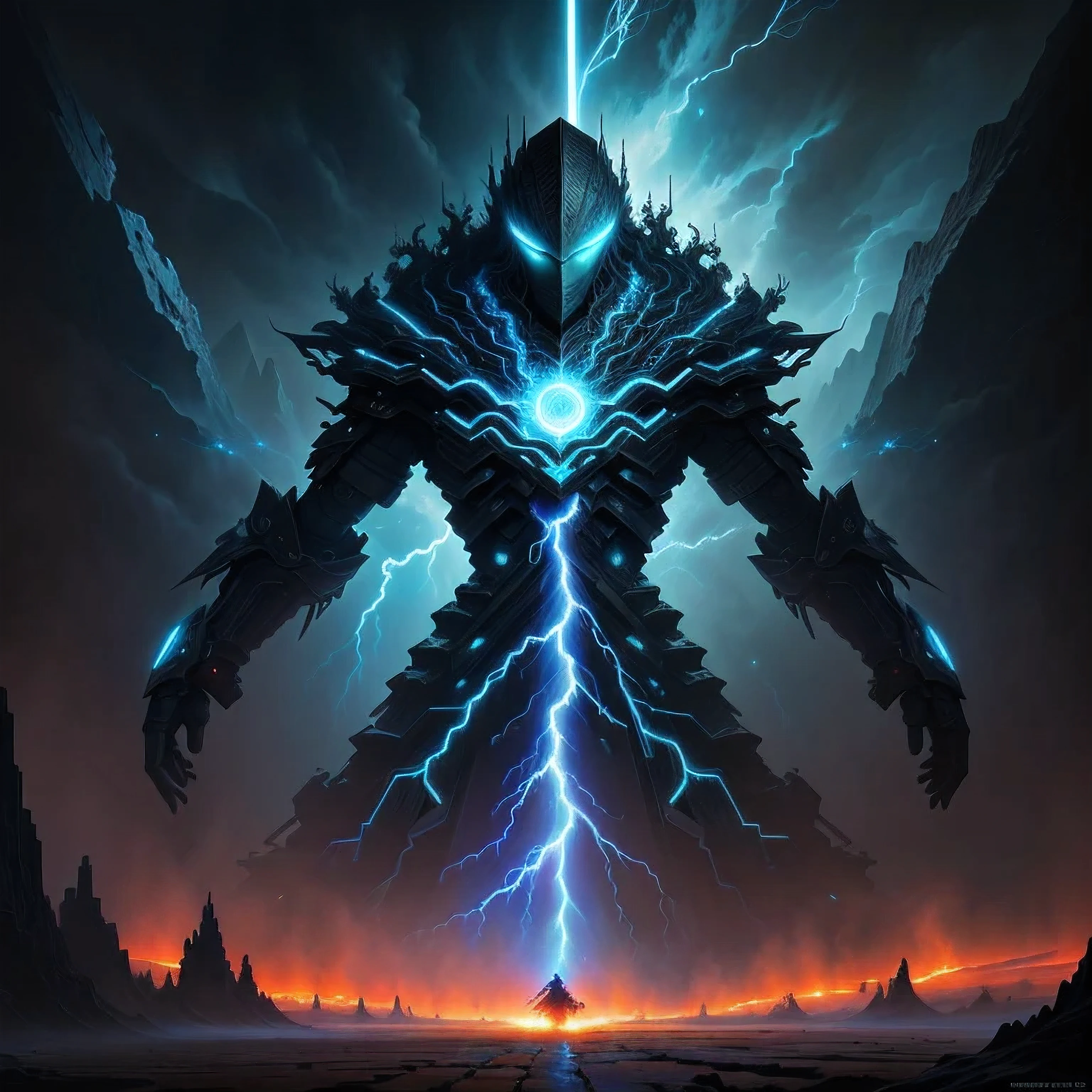 Fractal Thunder Dan Mumford no topo, arte conceitual 8k, 8k arte impressionante, epic scifi fantasy art, Epic Fantasy Digital Art Style, Arte de fantasia 8k, arte conceitual 8 k,