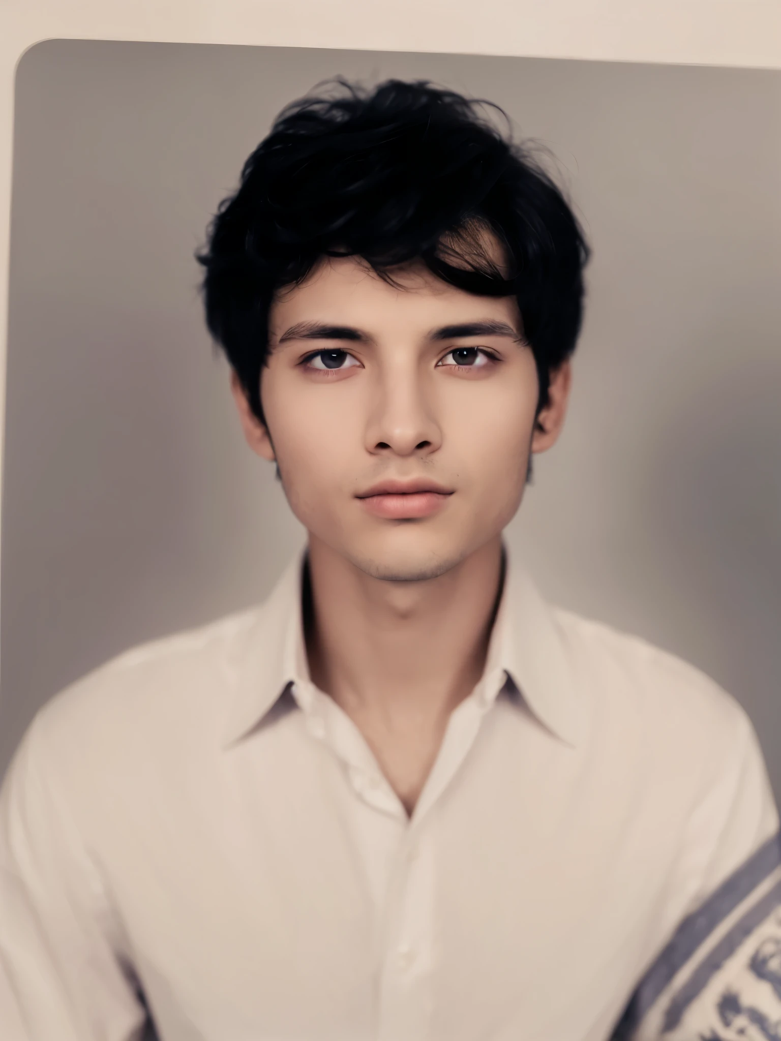 portrait of a man wearing a white shirt,beautiful detailed eyes,beautiful detailed lips,extremely detailed eyes and face,(best quality,4k,8k,highres,masterpiece:1.2),ultra-detailed,(realistic,photorealistic,photo-realistic:1.37),studio lighting,professional,vivid colors,soft skin tones,splendid composition,graceful pose,blue background,sharp focus