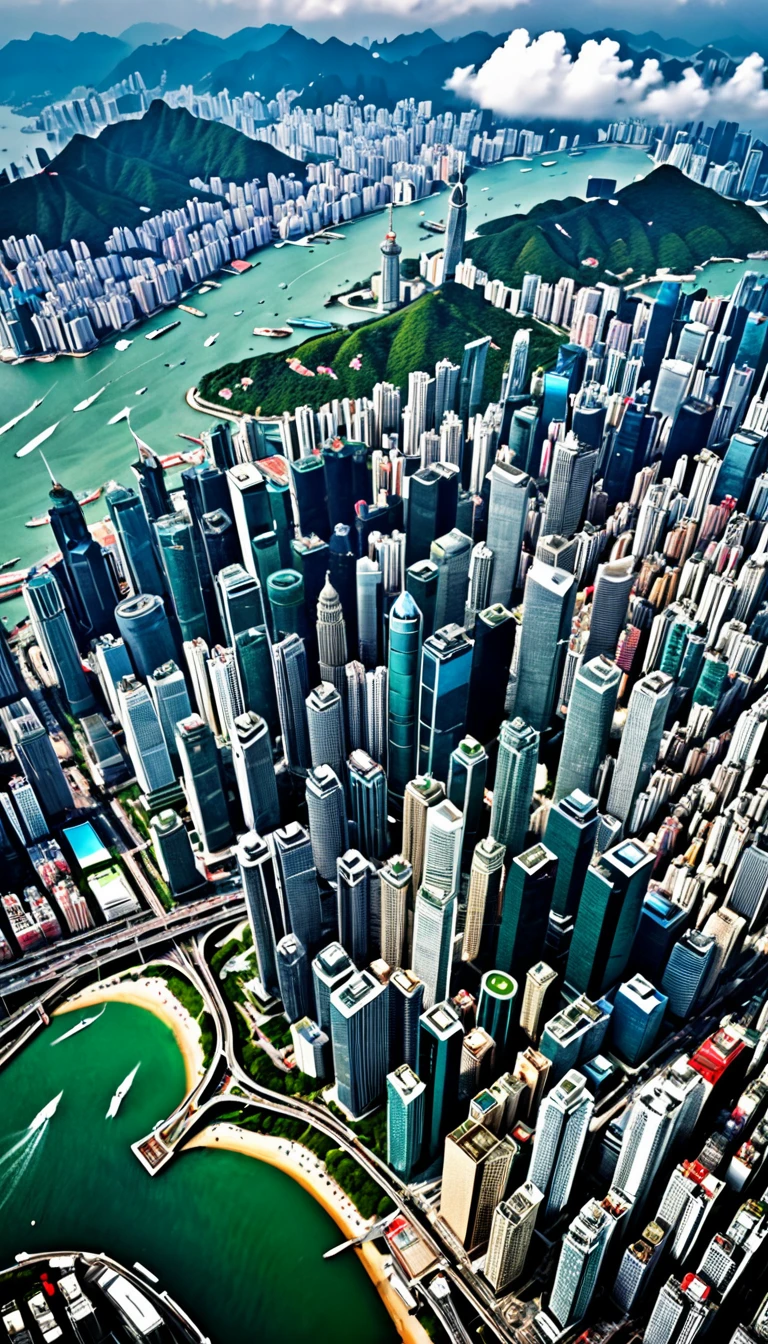 Hongkong | Aerial View, realistic photo