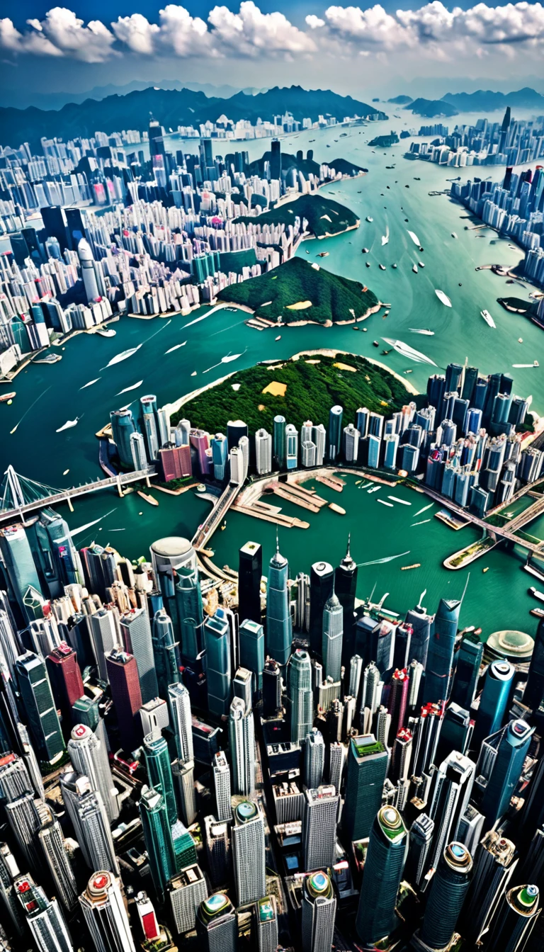 Hongkong | Aerial View, realistic photo