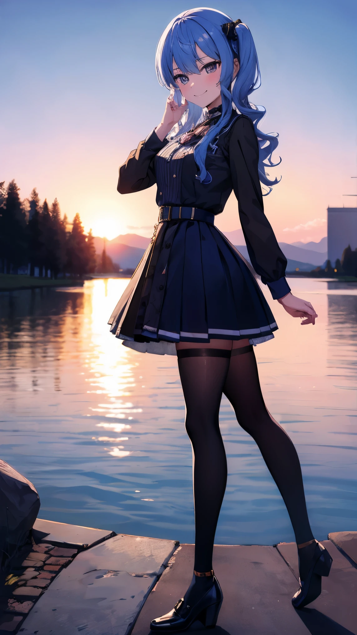 Ho****ve_hoshimachi suisei_fantasy_black stockings_shortcut_Idol_raw stone star_star star_a handsome guy_delivery_Virtual YouTuber_smile_date_Cafe_move_thank you_bless_thank you_take a pose_uniform_high school girl_student_beautiful feet_shiny_highest quality_masterpiece_medium hair_髪型はshortcut_beautiful_lake畔_lake_nature_sexy_phonjun_Bewitching_fascinating_evening_sunset_8K quality