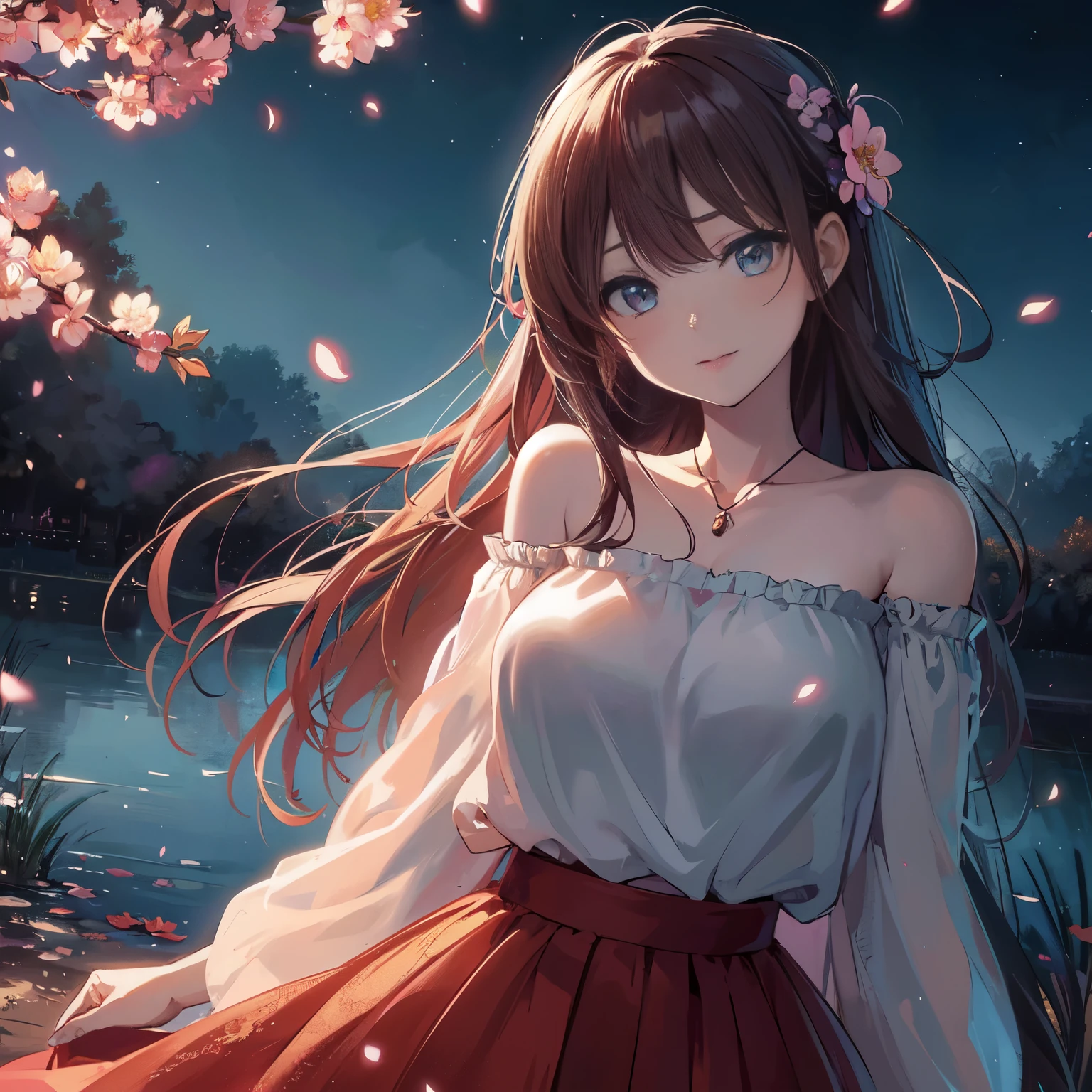 anime girl with long hair and flowers in her hair, beautiful anime girl, anime style 4 k, beautiful anime portrait, beautiful anime, anime wallpaper 4 k, 4k anime wallpaper, anime wallpaper 4k, pretty anime girl, beautiful anime woman, anime art wallpaper 4k, anime art wallpaper 4 k, nightcore, cute anime waifu in a nice dress