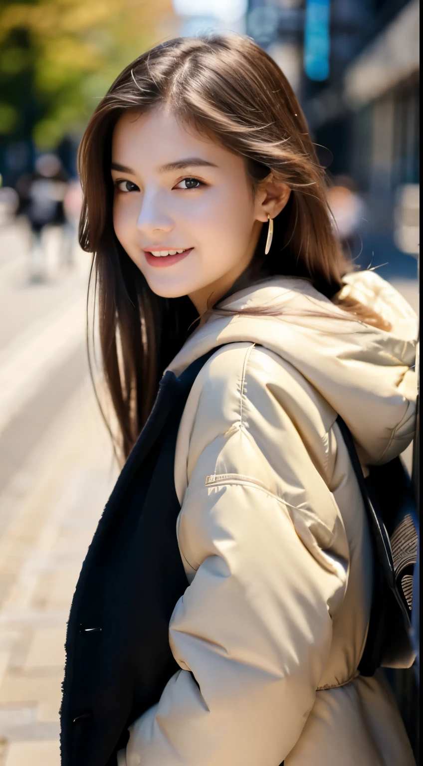 (((32k,very high resolution, high detail, Highly accurate,masterpiece girl 1:1.5))),original photo & realistic atmosphere,beautiful dark blue eyes,detailed mouth,glossy lips,detailed eyebrows,Delicate and fair skin,Every detail shines,,The eyes are drawn in great detail、very beautiful eyes,blue eyes,detailed mouth唇、very pretty face,The face is very well-proportioned、lifelike face,shiny beautiful lips,beautiful eyebrows,infinite reality,best design,(Cute Japanese -yeld hischool girl,,beautiful breast shape,very cute beautiful girl,,healthy body,Outstanding style:1.5),Best Natural Makeup,Japan Ita,Korean idol,young sensual idol,moist eyes,Dark beautiful deep eyes,beautiful ass,,,camel's foot,:1.3),ultra high resolution、,Natural and realistic face shape,backlight,Her eyes are too cute, right?,(((photorealism,Take a full body photo))),,real scene,(fashion earrings,,A necklace,a bracelet,Jiulu,glossy manicure,2022 Women's Teen Winter Casual Fashion,down jacket,Black pants,white shoes,Calm and stylish girl,light brown hair,Ear hair braided,solo,small smile,Whole BodyEsbian,Show full body fashion,lean forward,bend over, The only beautiful, young and cute 15 year oretty cute 15 year old girl:1.7ight