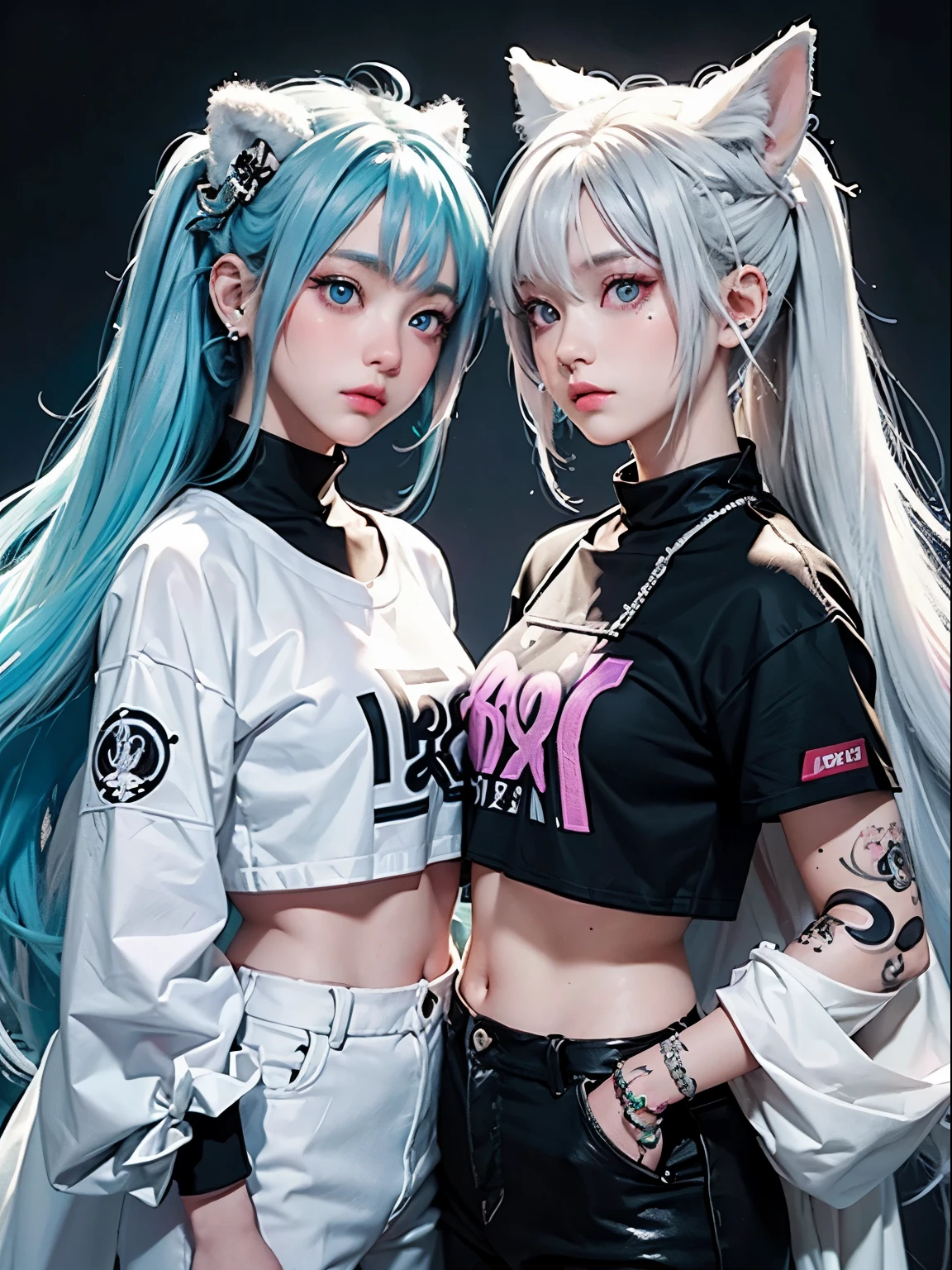 1 girl, 20 year old girl, one person, (Silver blue hair streaked pink purple:1.4), (Gradient sky blue hair ends:1.6), hair strand, absurdly long hair, single sidelock, wavy hair, shiny hair, floating hair, (Illusion deep purple eyes), delicate eyes, aqua eyes, super high detailed eyes, long upper eyelashes, ((glowing eyes)), makeup, Focus on face, Very detailed facial, Pretty Face, Perfect breasts, hot body, (Delicate skin texture:1.2), break, White extra long skirt, Fashion Clothing, necklace, Technical clothing masterpiece, on the street, looking at the starry night sky, meteor, cyberpunk, detailed background, perfect layer cut, clean focus, (magazine:1.3), (cover-style:1.3), Octane Render, Tyndall effect, lifelike, Dark Studio, Side light, Two-color lighting, realism, chiaroscuro, (glowing light), sparkle, ray tracing, cinematic lighting, Futurism, motion blur, atmospheric perspective, Depth of Field, Bokeh, best quality, UHD, super detail, masterpiece, highres, ccurate, retina, anatomically correct