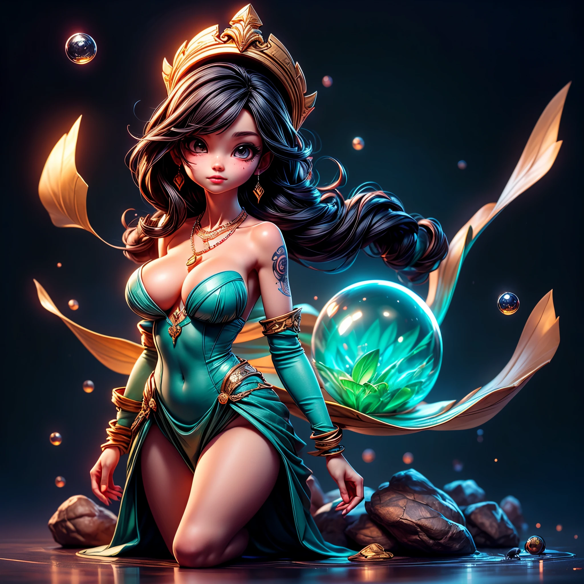 sunken city, girl, flowing water, girl in a bubble Magic Circle, floating girl, ((UnrealEngine5 epic masterpiece, ultra best quality, detailed, ultra sharp focus, ultra high-resolution, ultra high-definition, UHD, HDR, vibrant DSLR vivid colorful)), colorful lighting, African, Diva skin epic brights eyes breasts silks macro ❤tattoo❤ jewel Earth heart hearth cadena necklace gold turquoise lazuli breasts grenat pubic indigo hairy silks garnet sundrop agate, looking at viewer, reflection varies multi etc. --v6 --s1000 --c20 --q5 --chaos100