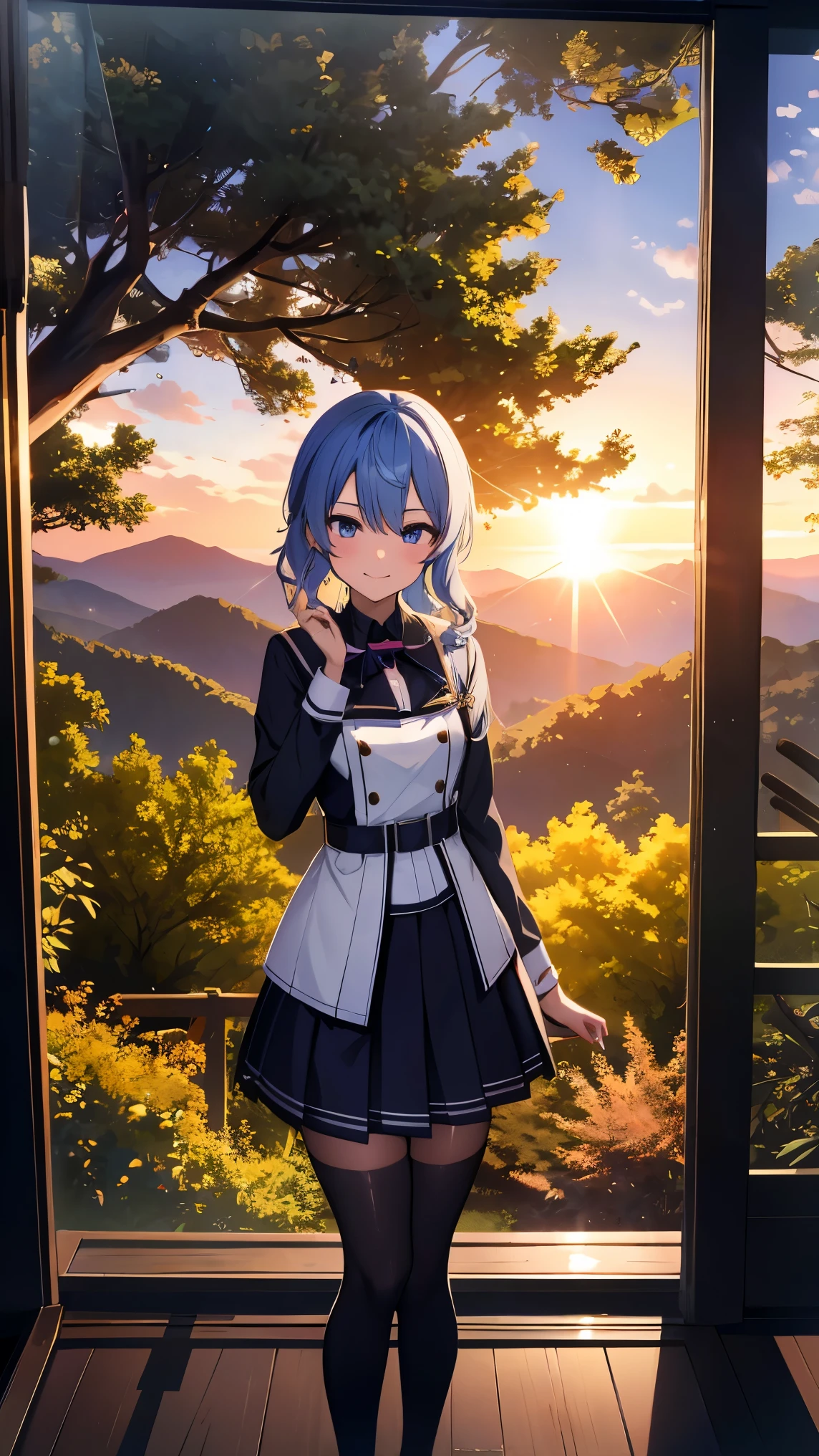 Hololive_hoshimachi suisei_fantasy_black stockings_shortcut_Idol_raw stone star_star star_a handsome guy_delivery_Virtual YouTuber_smile_date_Cafe_move_thank you_bless_thank you_take a pose_uniform_high school girl_student_beautiful feet_shiny_highest quality_masterpiece_medium hair_髪型はshortcut_beautiful_forest_In the mountains_sunlight filtering through the trees_nature_sexy_phonjun_Bewitching_fascinating_evening_sunset_8K quality_dress