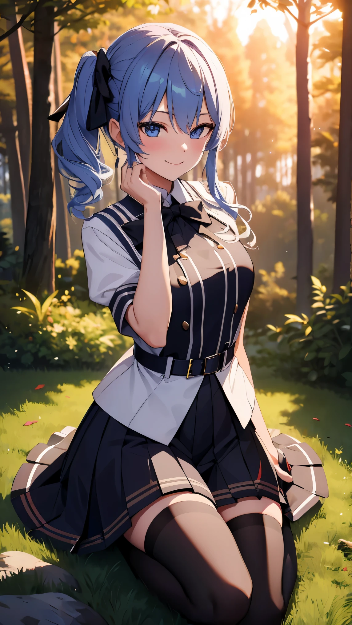 Hololive_hoshimachi suisei_fantasy_black stockings_shortcut_Idol_raw stone star_star star_a handsome guy_delivery_Virtual YouTuber_smile_date_Cafe_move_thank you_bless_thank you_take a pose_uniform_high school girl_student_beautiful feet_shiny_highest quality_masterpiece_medium hair_髪型はshortcut_beautiful_forest_In the mountains_sunlight filtering through the trees_nature_sexy_phonjun_Bewitching_fascinating_evening_sunset_8K quality_dress