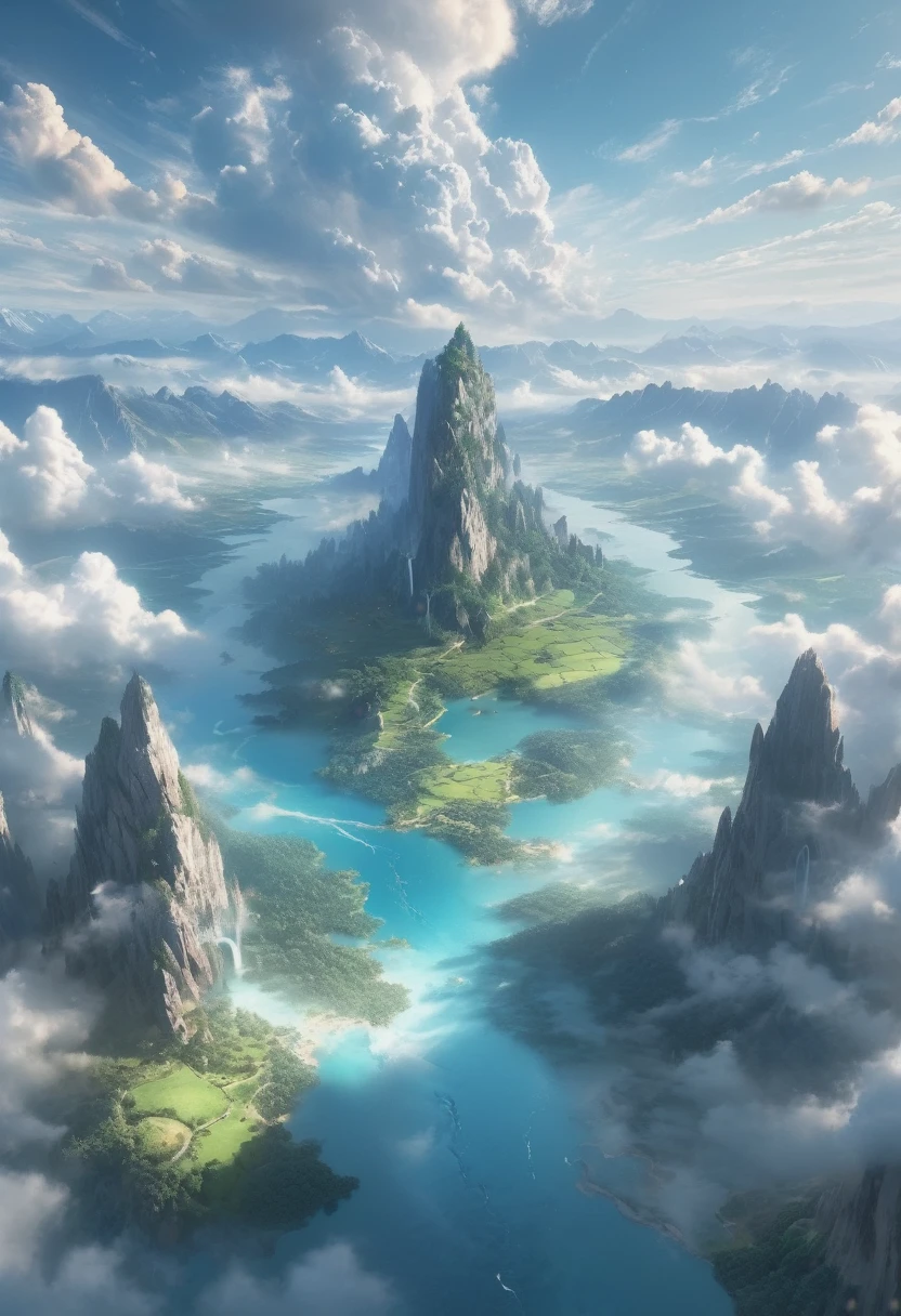 (best quality,4k,8k,highres,masterpiece:1.2),ultra-detailed,(realistic,photorealistic,photo-realistic:1.37),aerial view,landscape,nature,serene,peaceful,expansive scenery,vibrant colors,vivid greenery,crystalline waters,rolling hills,pristine lakes,majestic mountains,uninterrupted horizon,golden sunlight,dreamlike atmosphere,light,air,tranquility,surreal,fantasy-like,ethereal,sunlit clouds,misty valleys,harmony,balance,sublime beauty,awe-inspiring,magnificent,panoramic,escape from reality,serenity in vastness,calmness in the sky,celestial perspective,quiet contemplation,solitude in the clouds,limitless freedom,serene escape,heavenly journey,harmonious coexistence of land and sky