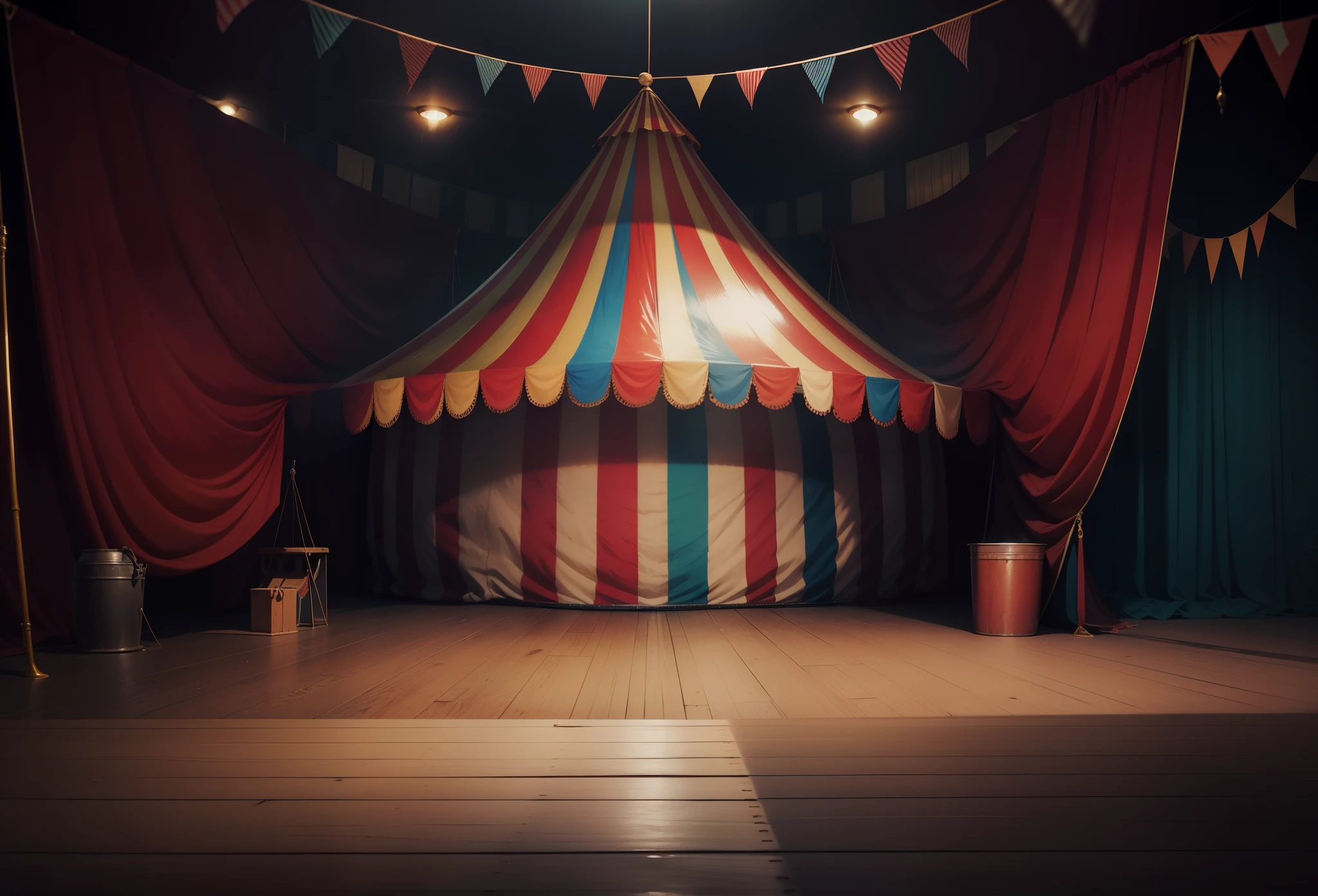 a close up of a circus tent with red curtains and lights, inside a circus tent, welcome to the circus, big top circus tent, circus background, abandoned circus, 灵感来自circus, circus performance, circus, a weird circus, the little circus of horrors, of a gang of circus clowns, circus clowns, Ancient indoor tent background, Fantastic atmosphere and drama