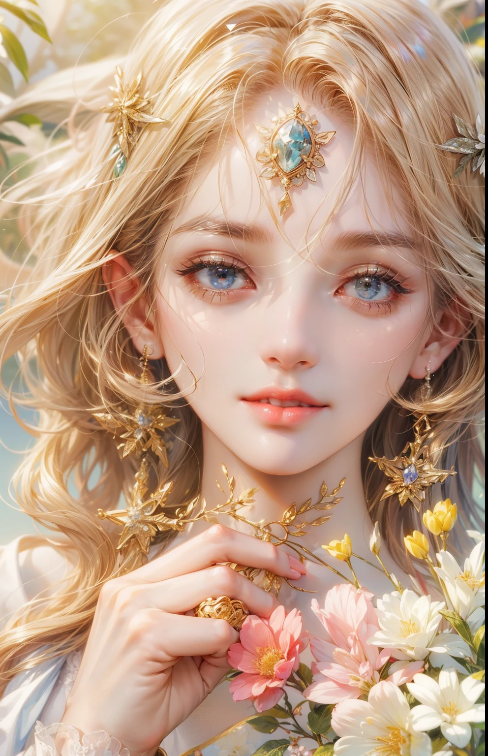 ((Best quality)), ((masterpiece)), (detailed), ((perfect face)), ((halfbody)) perfect proportions , colorful vibe ((serene face)) detailed scenery background 