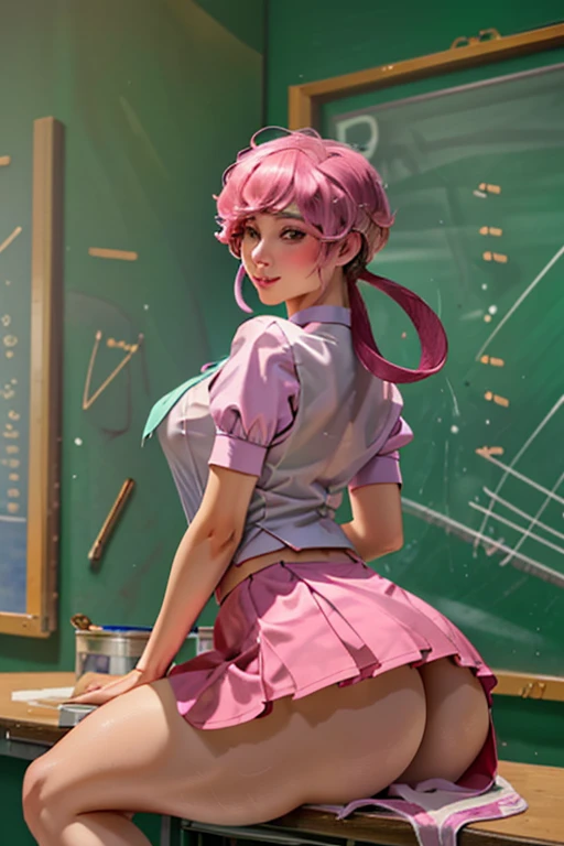 nsfw:1.4, masterpiece, top-quality, ultra-detailliert, illustratio, epic lighting, Film composition, isometric, 1girl in, (solo:1.5), cute little, Look at viewers,huge tit、nipple erect, red blush, seducting smile, a closed mouth,(8K:1.1), (Ahegao:1.5)、Full body like, 1girl (multiple views), inniepussy , wearing no panties, sitting on the desk, legs up, legs spread open, Nsfw:1.3, Full color drawing of Kairi from Kingdom hearts facing away from the canera, kairi, backside, back, butt, big butt, skinny thick, skirt, tight skirt, masterpiece, anime , sweating, sweaty, 18 year old, ((character design sheet)), character model sheet,wearing glasses, sexy cute beautiful Riley Reid as sexy classmate smiling, ((huge curvy-shaped ass)), (((slim thick))), (((skinny))), ((((ultra-detailed)))), (((photorealistic))), 8k, bending at the waist, in (wear skirt), see-through shirt, (curvy accentuated booty), view from underneath, view from below, short hair in pixie style, ahegao face, after orgasm face, in all girls school, face the viewer ,solo,(school uniforms:1.6),miniskirt,classroom,dark skin,(PrincessPeach), (Princess Peach), blue eyes, choker, makeup, glossy lips, pink lips,smile,glossy skin,oily skin, open clotch,wide hips, curvy, ,ass, sexy cute beautiful Riley Reid as sexy cheerleader, (((big ass))), (((slim thick))), (((skinny))), ((((ultra detailed)))), (((photorealistic))), 8k, (curvy accentuated booty)