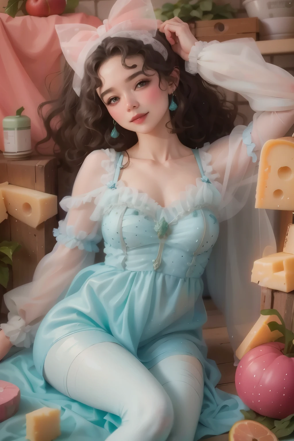 Cheese mold fairy, she cuts the cheese, fabulous stinky and blue-green, a wry smile so fluffy and lacey, 8k she's so good she has two legs this time, fluffy lacey wry smile and time.