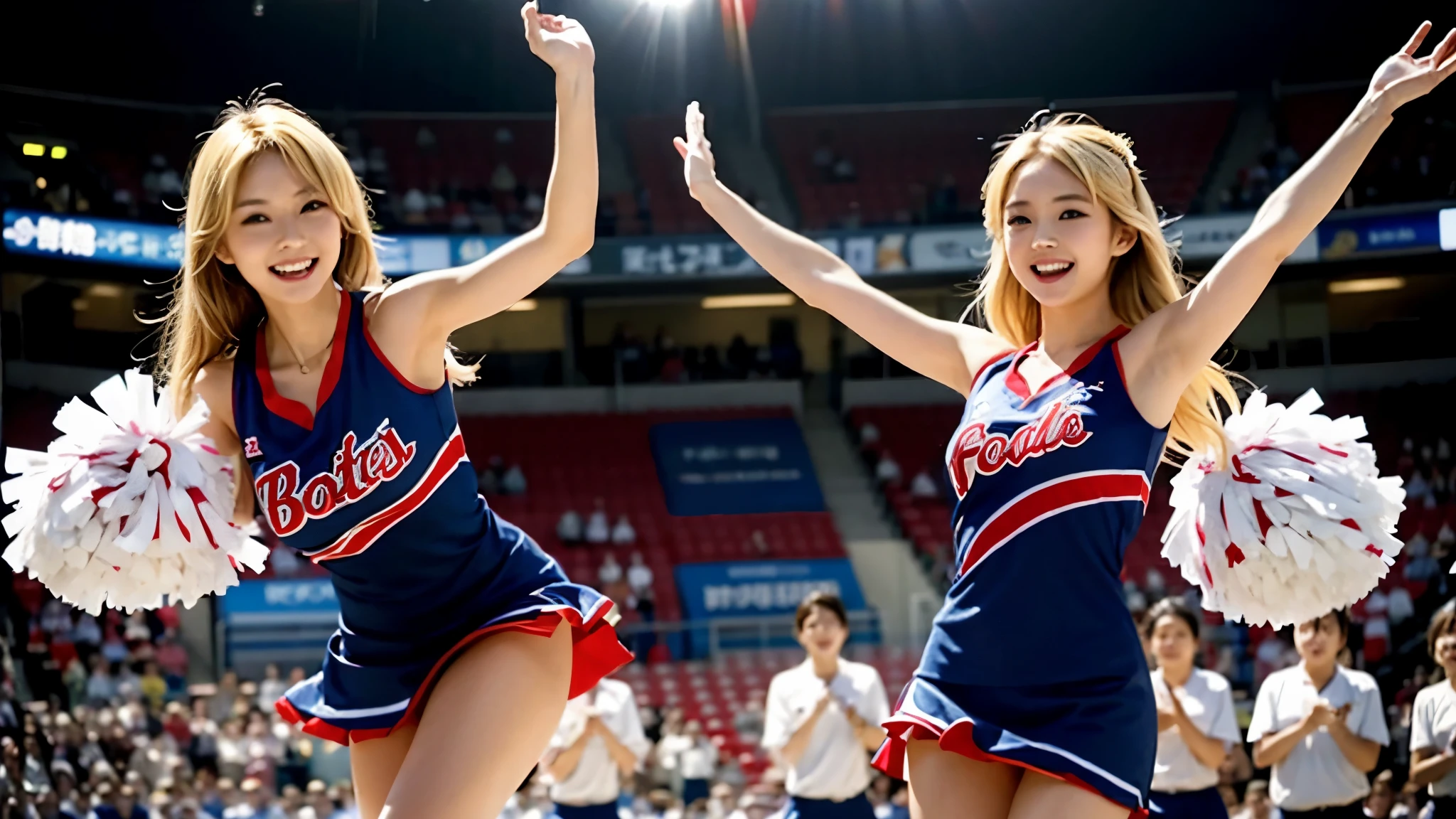Japanese、beautiful woman、blonde、woman、cheerleader