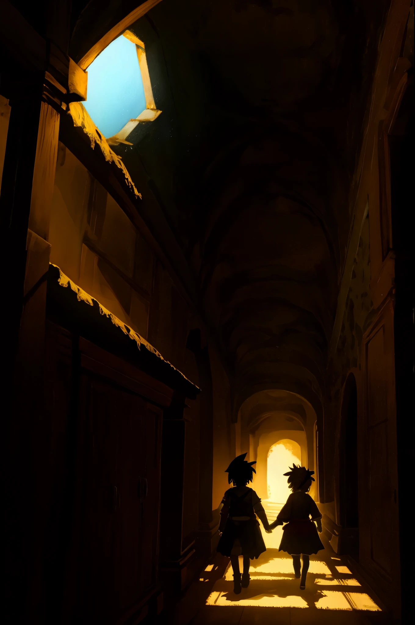 cover page, highres, paid reward available, unparalleled masterpiece, terrifying tale, Hansel and Gretel perfect , good lighting, volumetric lighting, cinematic shadow,