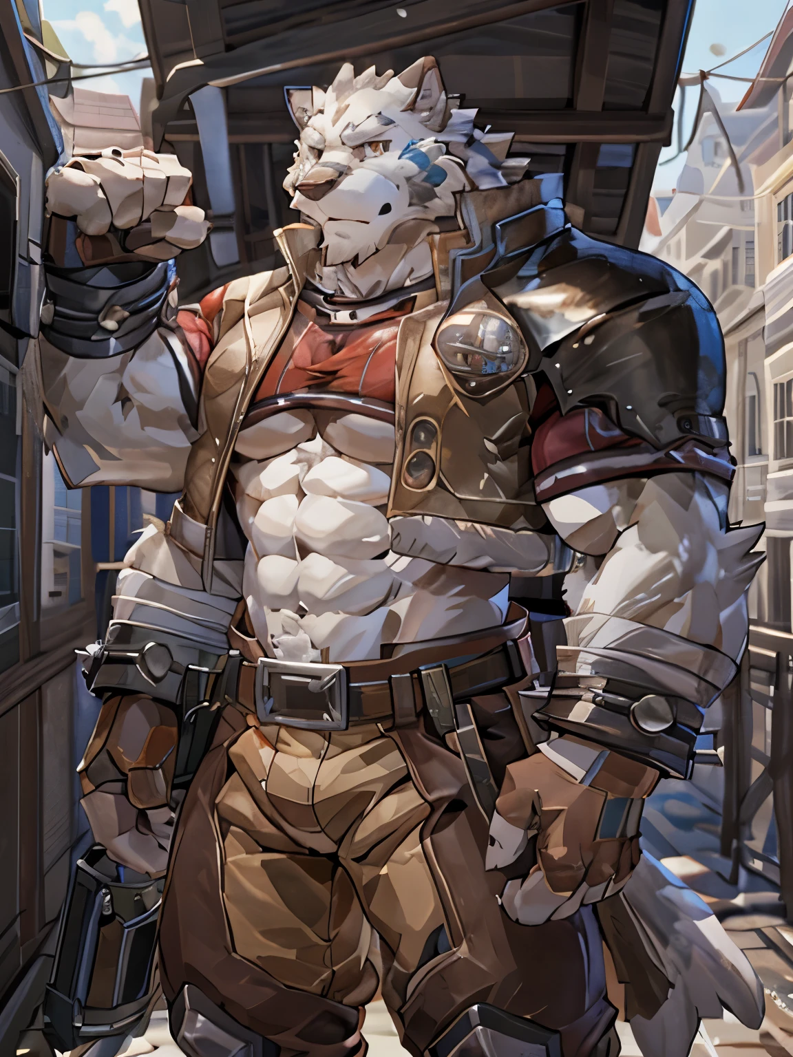 muscular,  abs, muscular 男性的な, glittering, looking at the viewer, pants, detailed background, light, realistic, 8K HD, extreme details, (dark shadow, wide dynamic range, HDR, weak light:1.2), Pol Kanin Kai,por takemoto arashi,by nullghost, bust, broad shoulders， big chest biceps， abs， upper limbs，delicate golden eyes，（simple background，background swing：1.3），full body bien，（master piece：1.2），（highest quality：1.3），Are standing，Upper body fitness black shorts，facade，multiple angles