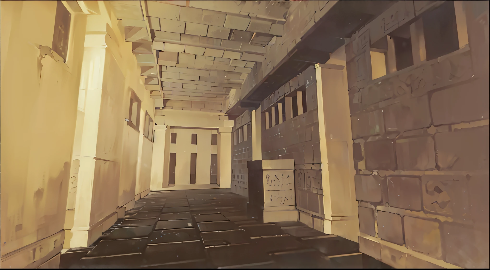 Palace cloister,Moonlight through,night,Egypt,ancient,narrow,shabby,blue tint,The room was small,
