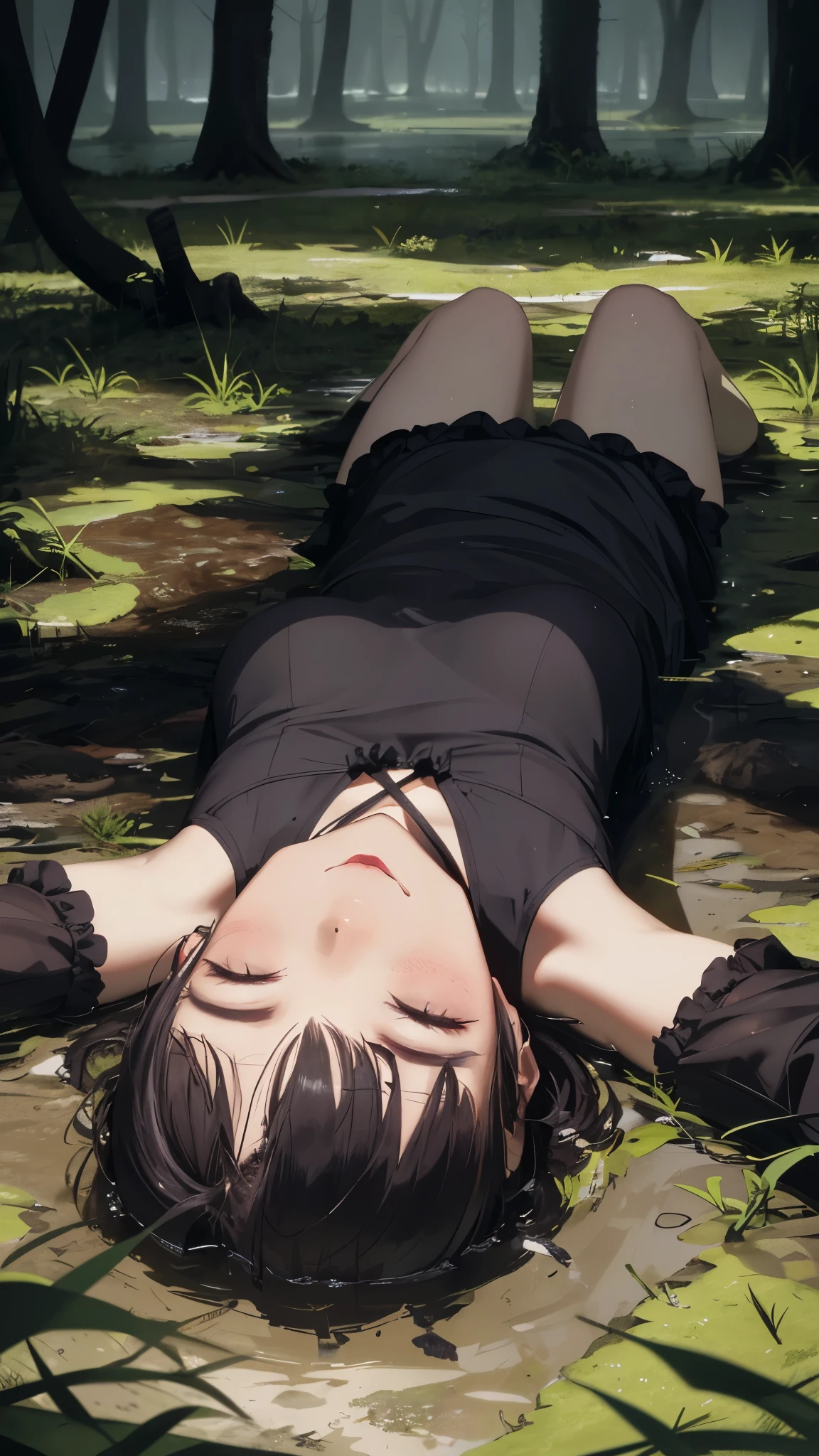 girl lying in the bath