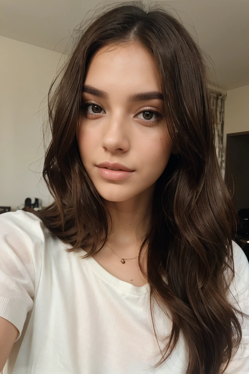 beautiful Instagram influencer model with brunette hair kodak 400