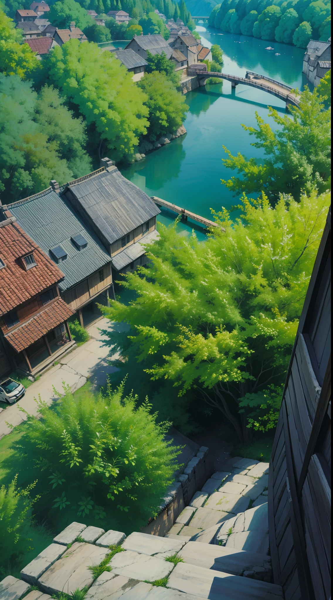 Sasuke, perfect image, the view of the village.
