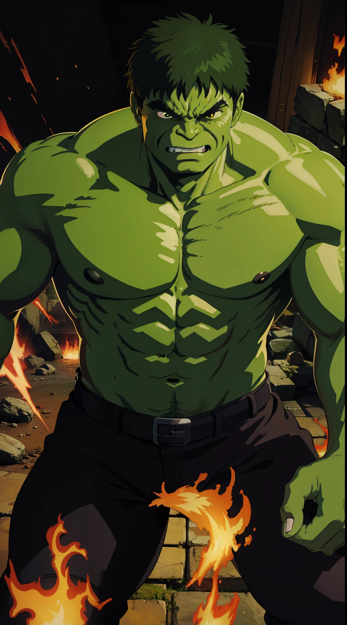 Hulk, 1 man, perfect image, angry.