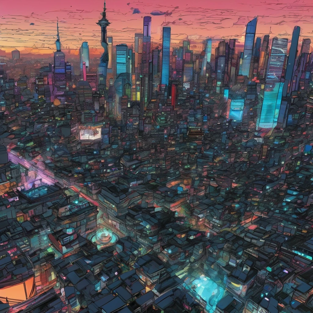 Aerial View, aesthetic, extremely detailed, Bird's Eye View, Exquisite, High-resolution, Photography, Aerial Shot, Cityscape, Urban Skyline, Futuristic City, Dynamic Lighting, Luminous, Cinematic, Drone, Aerial, Todd McFarlane, Frank Miller, Neo-Tokyo, Dreamcore, Vibrance, Filters Coolness, Fujifilm.
